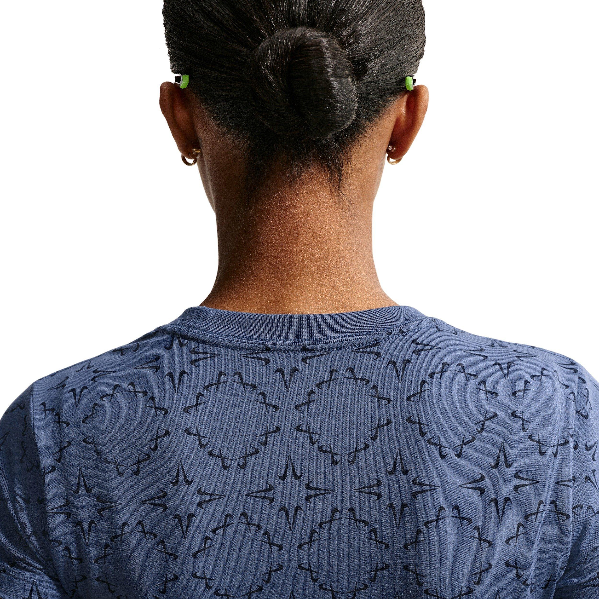 Nike Women's Sportswear Chill Knit Slim Cropped T-Shirt - NAVY Thumbnail View 4