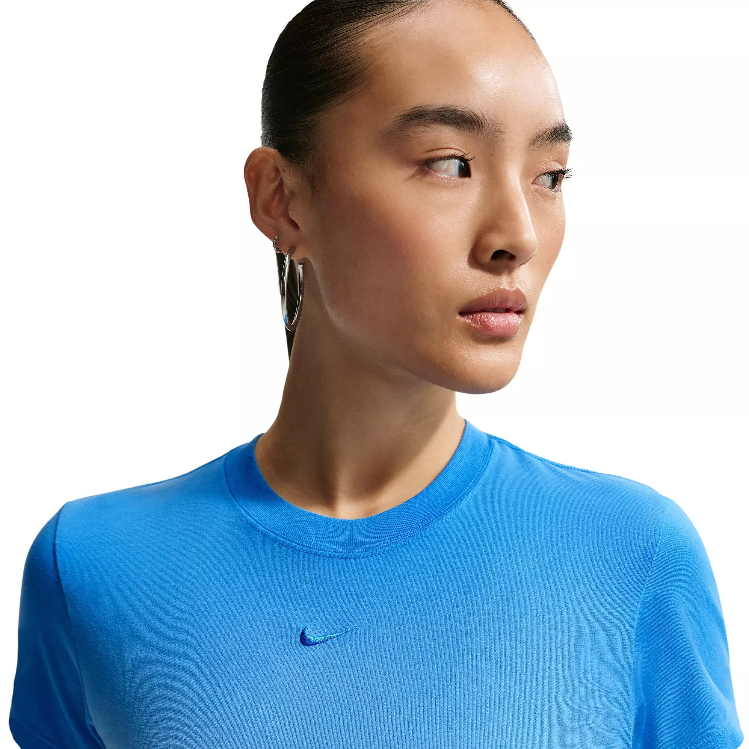 Nike Women's Sportswear Chill Knit Dip Dye Slim Cropped T-Shirt - BLUE