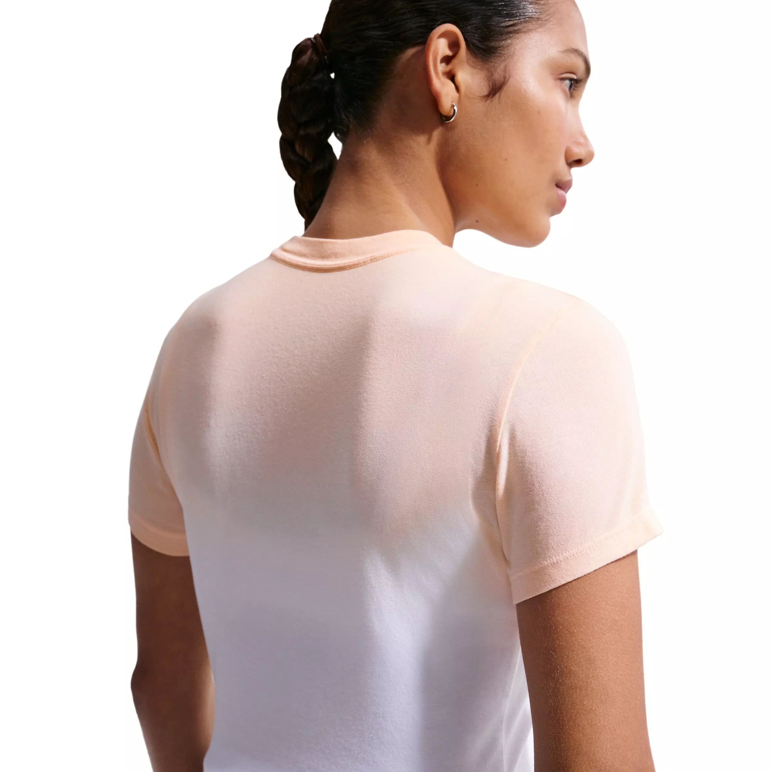 Nike Women's Sportswear Chill Knit Dip Dye Slim Cropped T-Shirt - PEACH