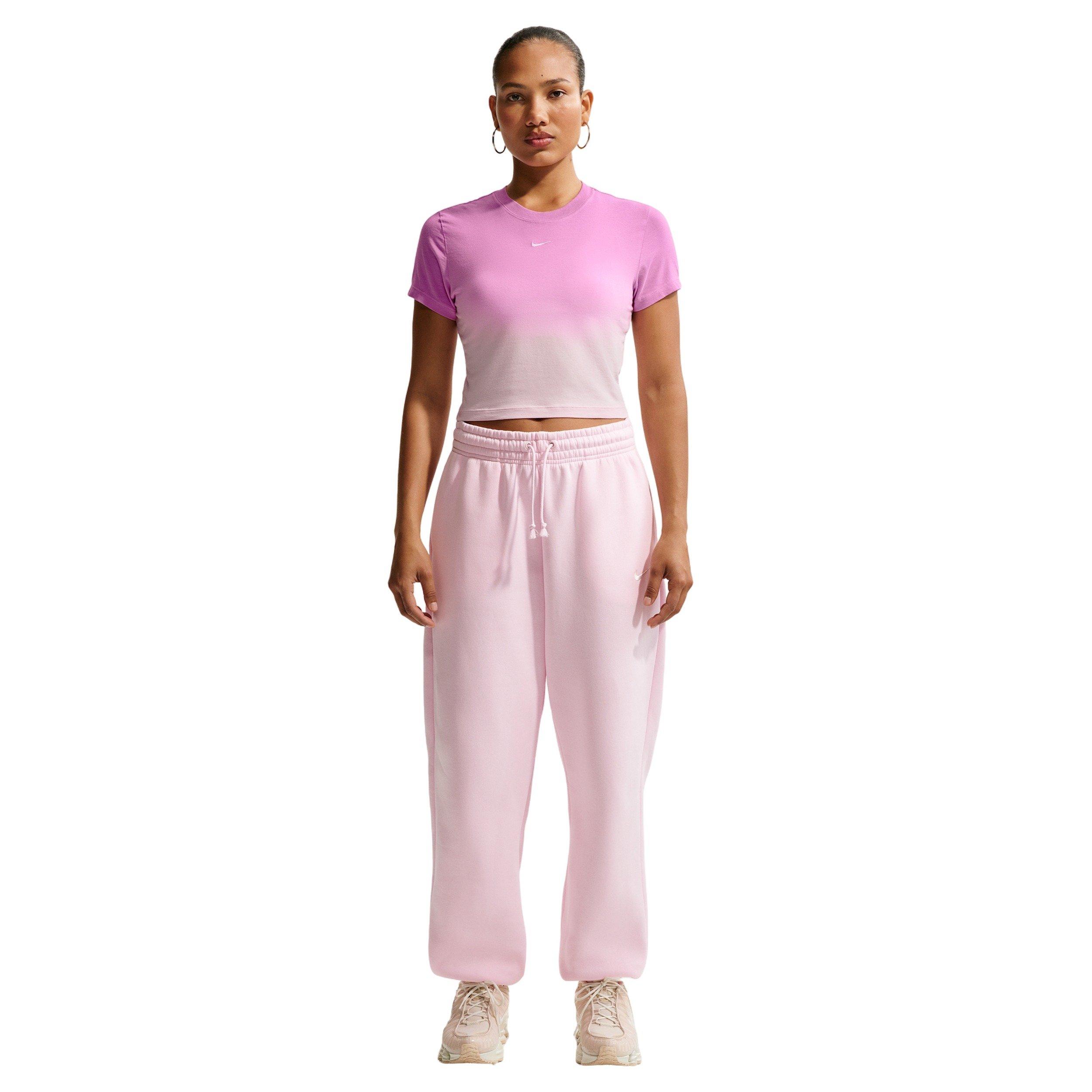 Nike Women's Sportswear Chill Knit Dip Dye Slim Cropped T-Shirt - PURPLE/PINK Thumbnail View 1