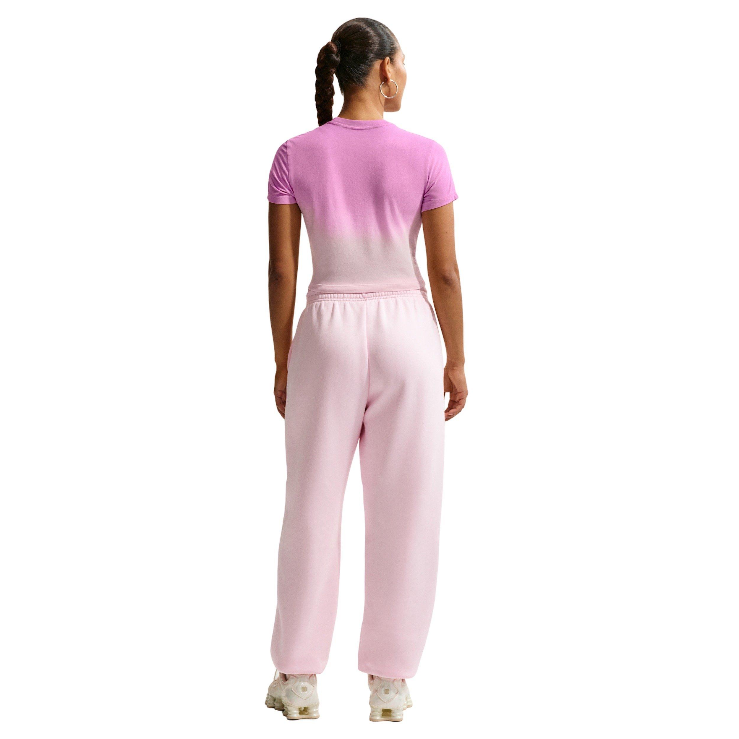 Nike Women's Sportswear Chill Knit Dip Dye Slim Cropped T-Shirt - PURPLE/PINK Thumbnail View 2