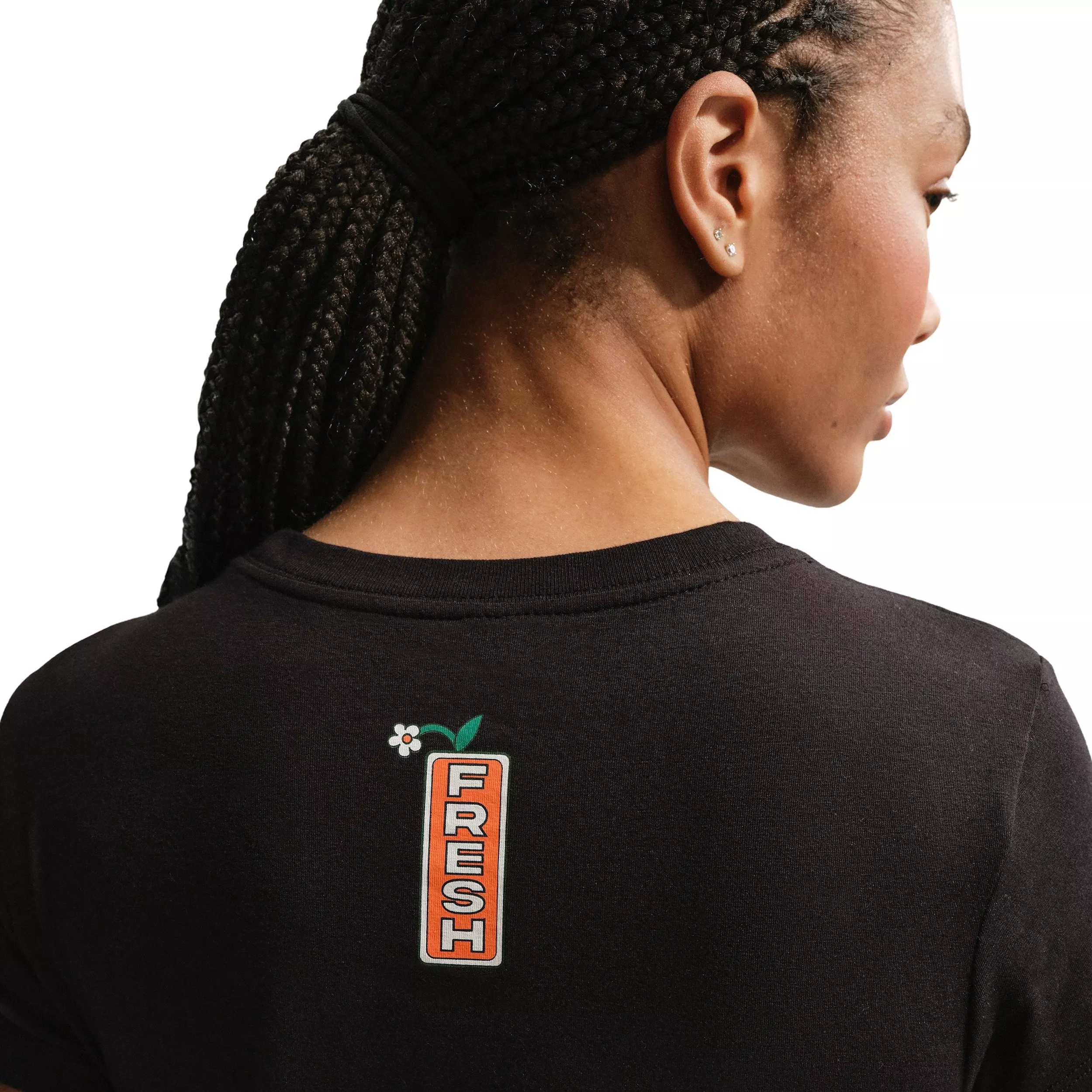 Nike Women's Short-Sleeve Graphic Flower Shop Basketball T-Shirt - BLACK