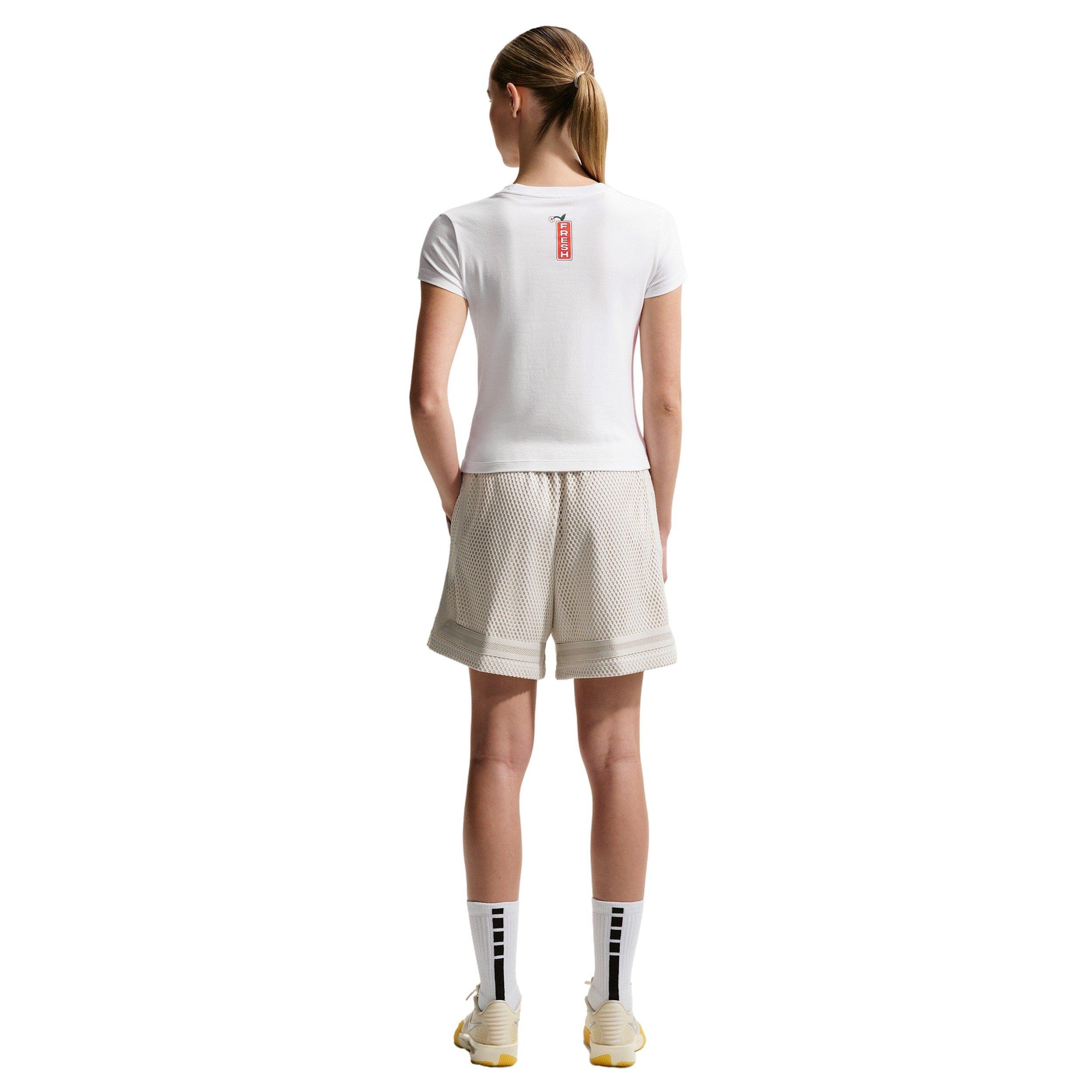 Nike Women's Short-Sleeve Graphic Flower Shop Basketball T-Shirt - WHITE Thumbnail View 2