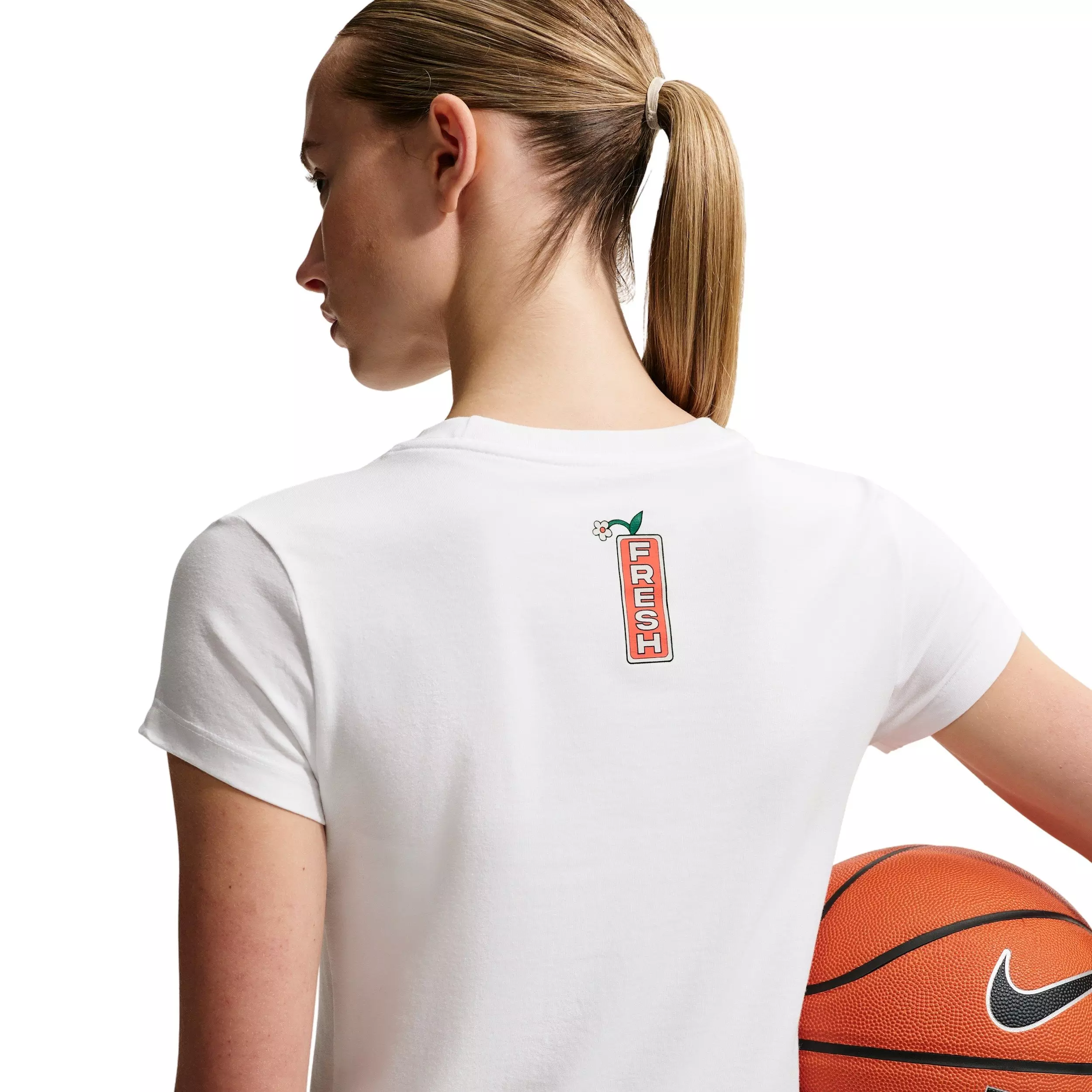 Nike Women's Short-Sleeve Graphic Flower Shop Basketball T-Shirt - WHITE