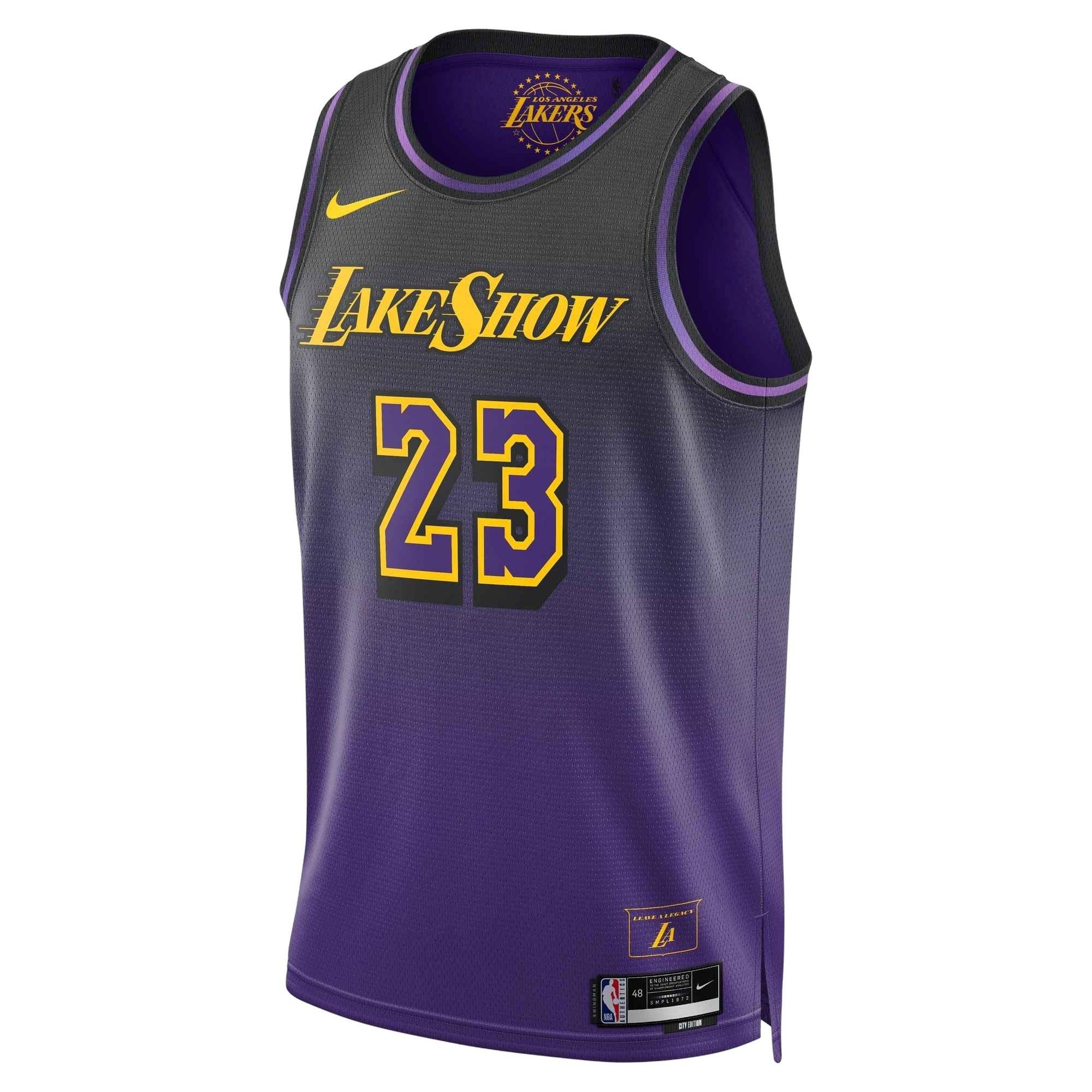Nike Men's Dri-FIT Lebron James Los Angeles Lakers 2024/25 City Edition NBA Swingman Jersey -Purple - PURPLE Thumbnail View 1
