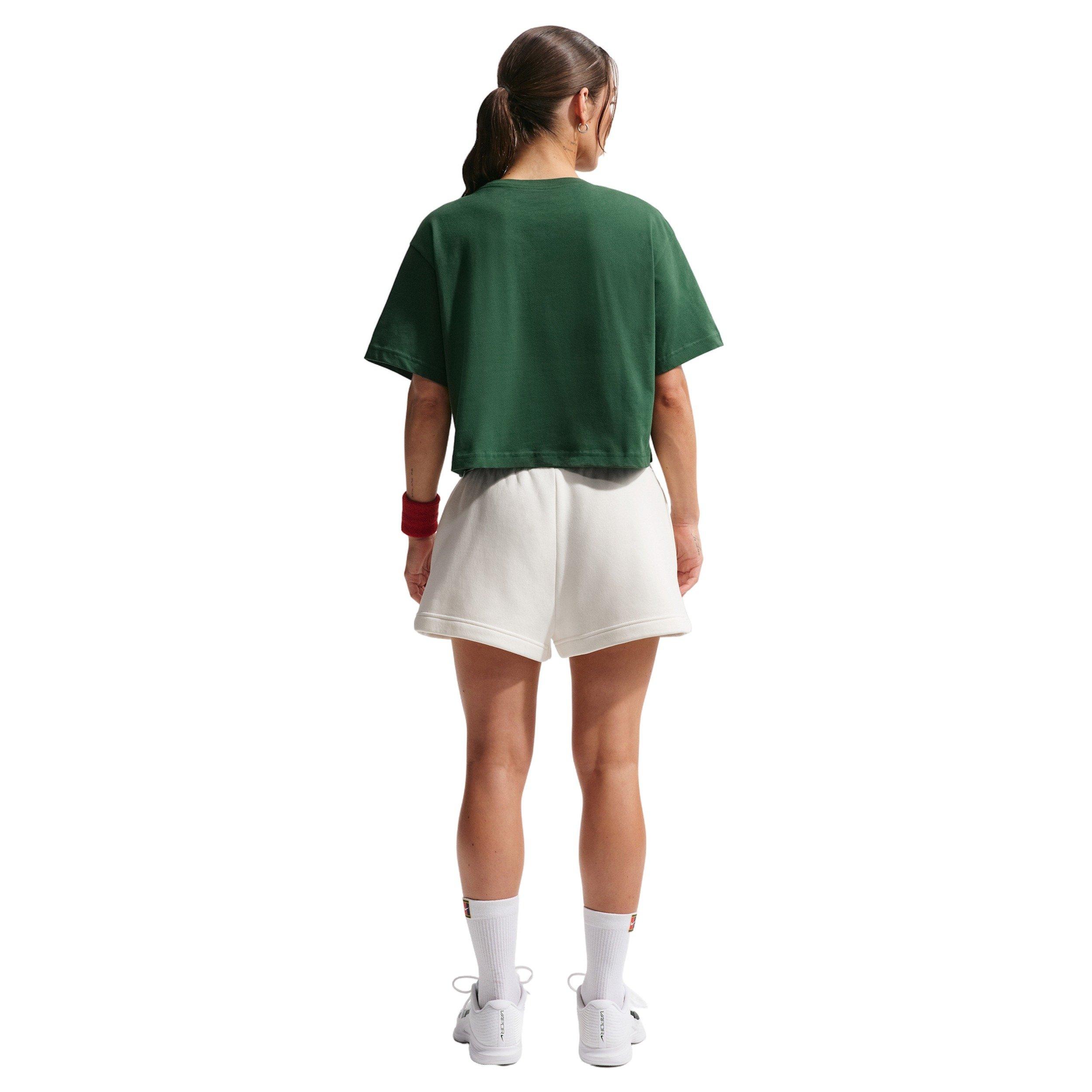 Nike Women's Cropped Tennis T-Shirt - GREEN