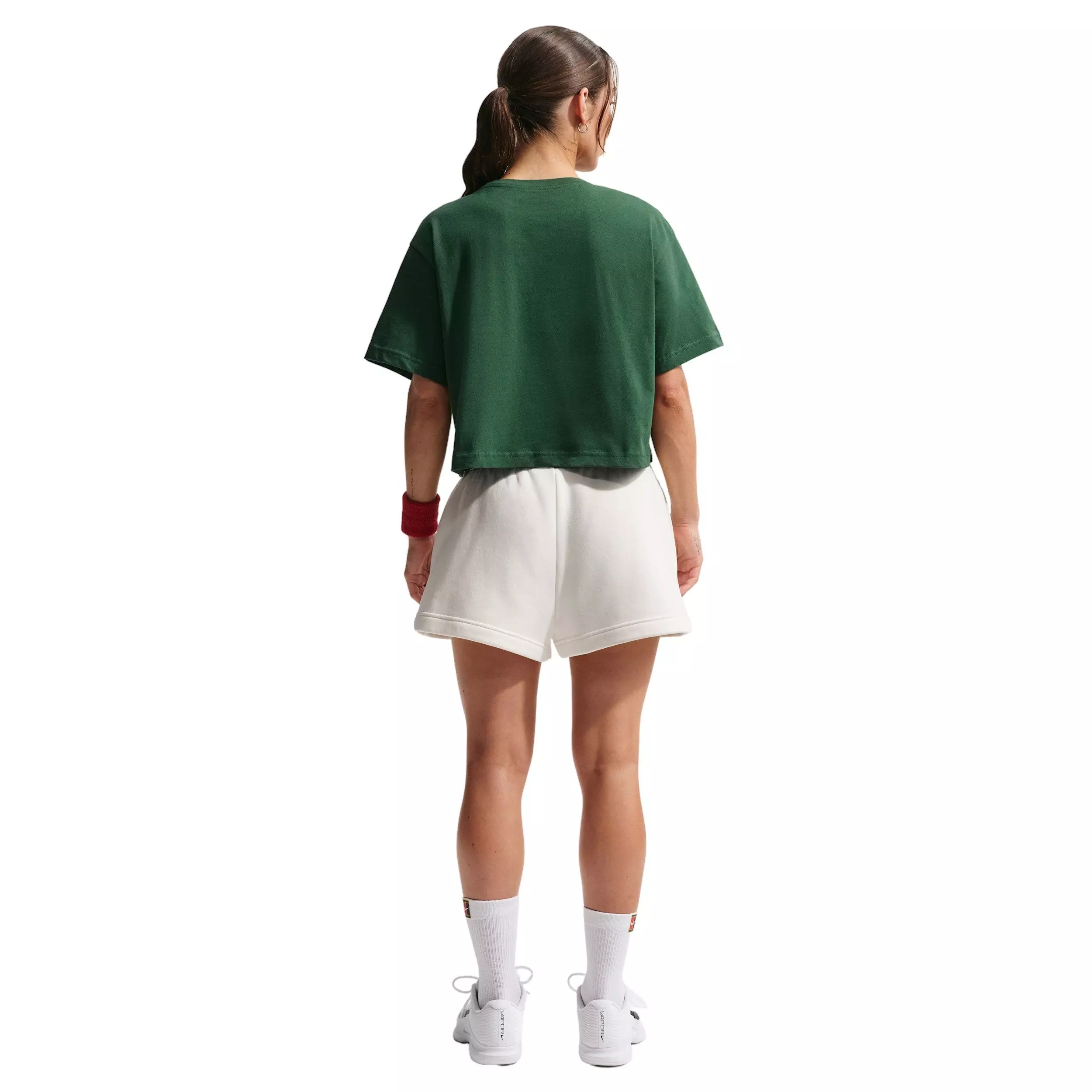 Nike Women's Cropped Tennis T-Shirt - GREEN