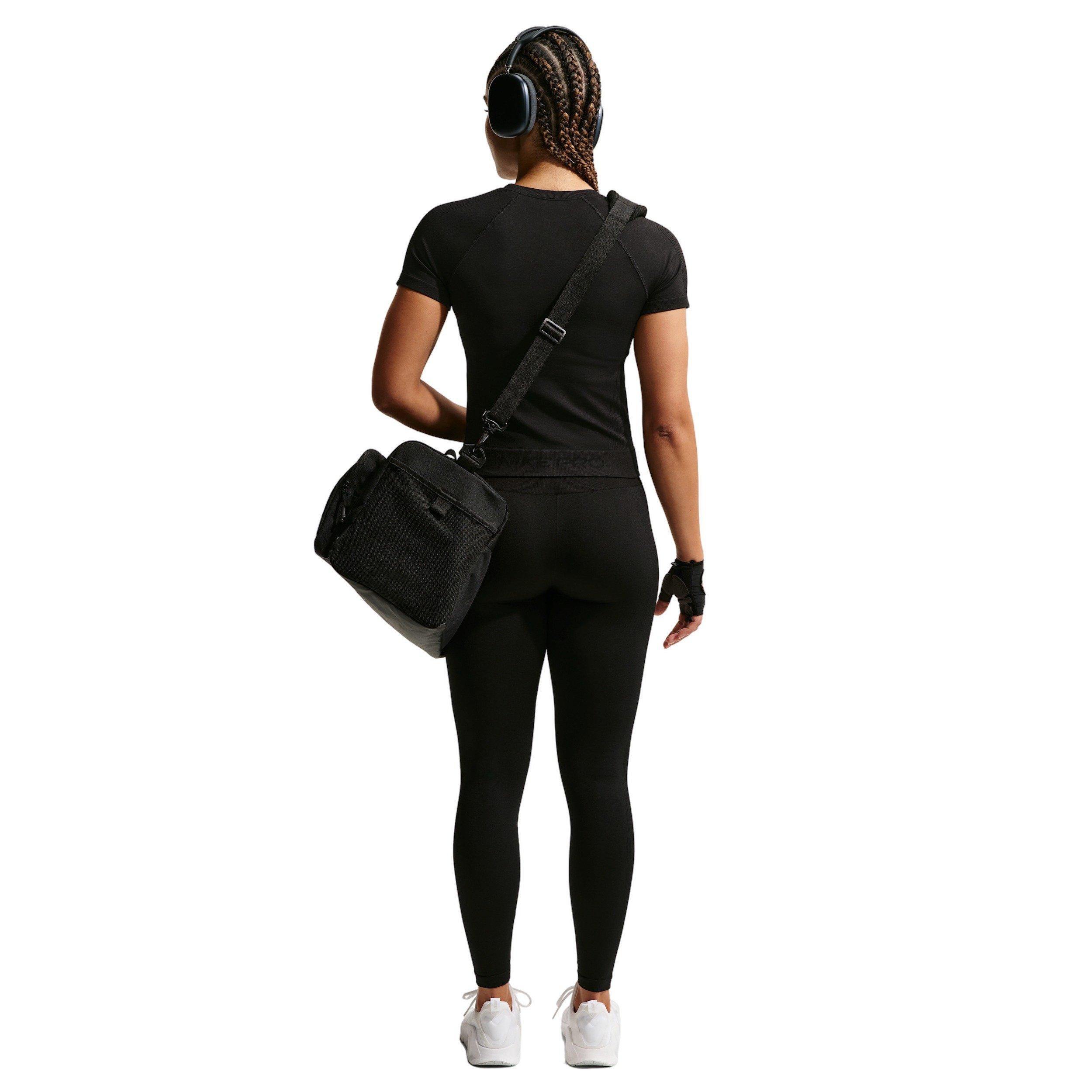 Nike Women's Pro Seamless Short-Sleeve Dri-FIT T-Shirt - BLACK Thumbnail View 5