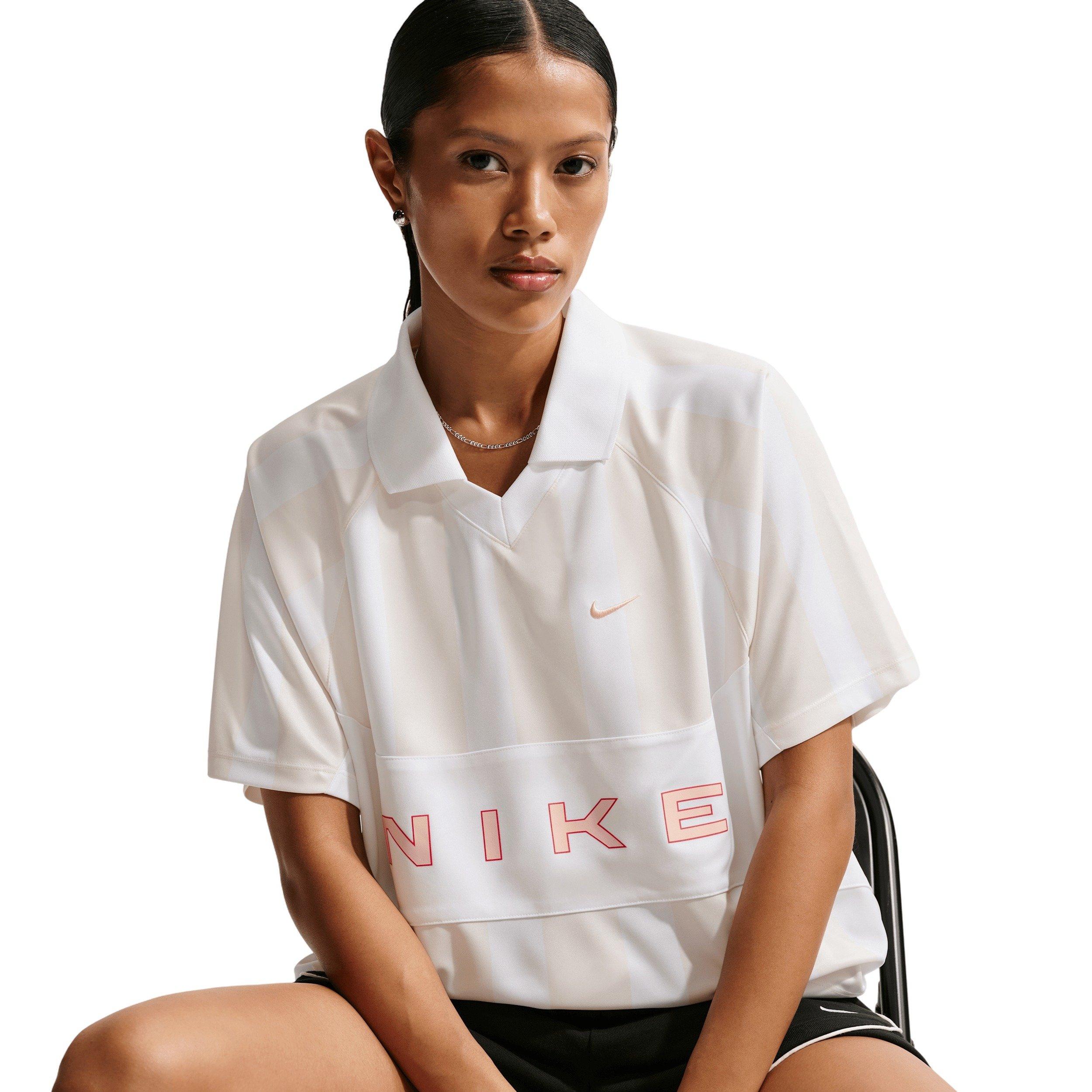 Nike Women's Sportswear Oversized Jersey - WHITE/ORANGE Thumbnail View 3