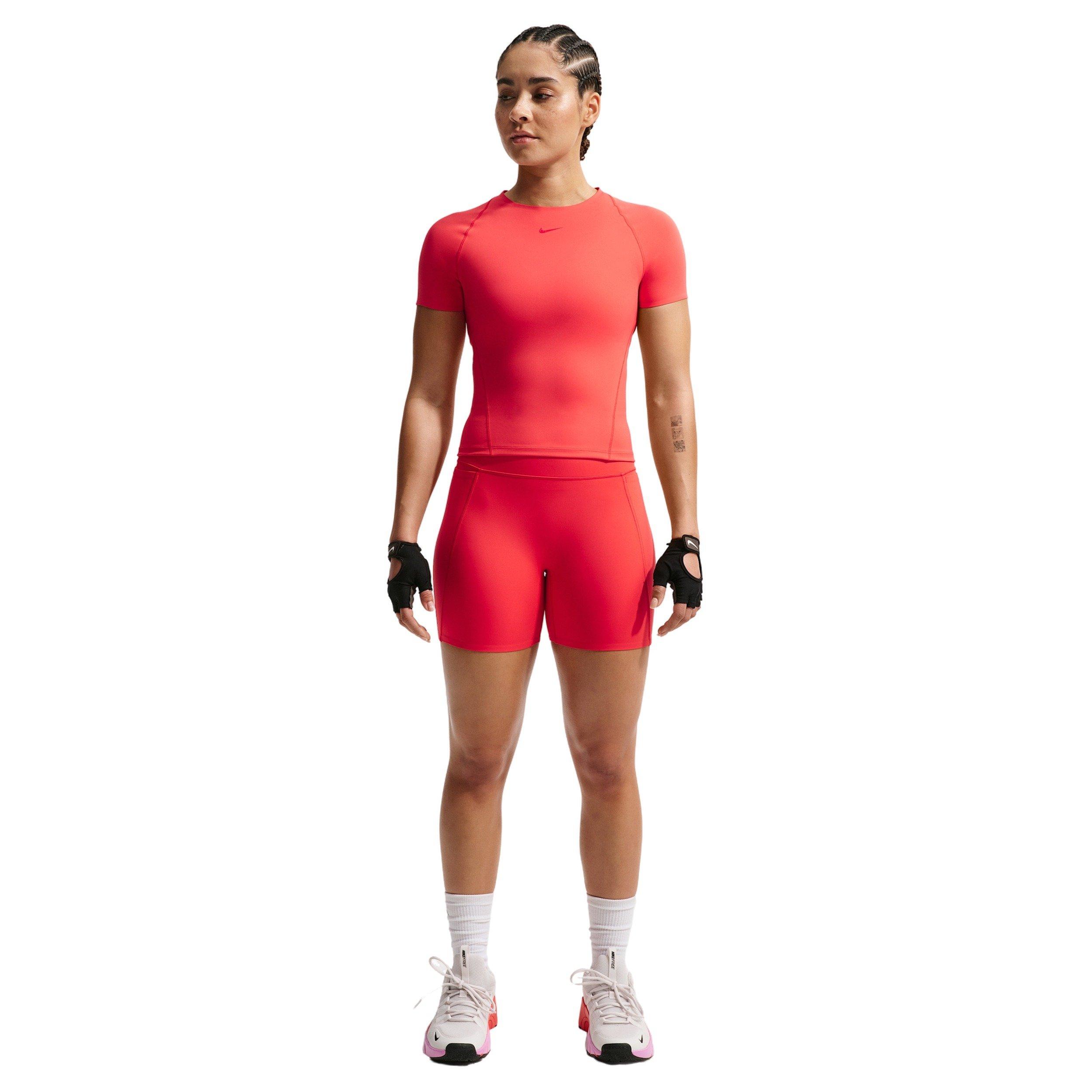 Nike Women's Universa Dri-FIT Short-Sleeve Top - Lt Crimson - LT CRIMSON Thumbnail View 1