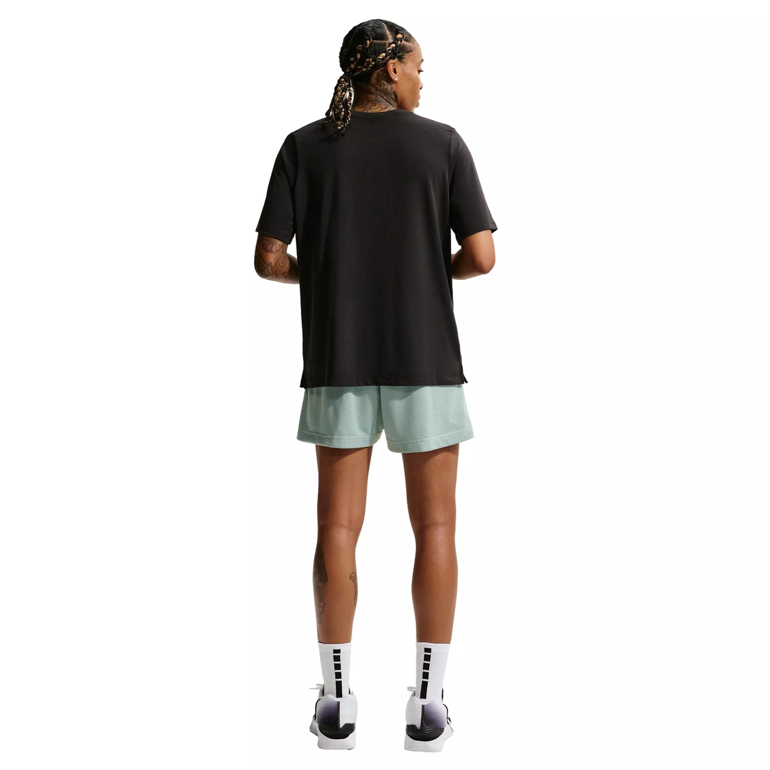 Nike Women's Dri-FIT Short-Sleeve Warm-Up Basketball Top - BLACK/WHITE