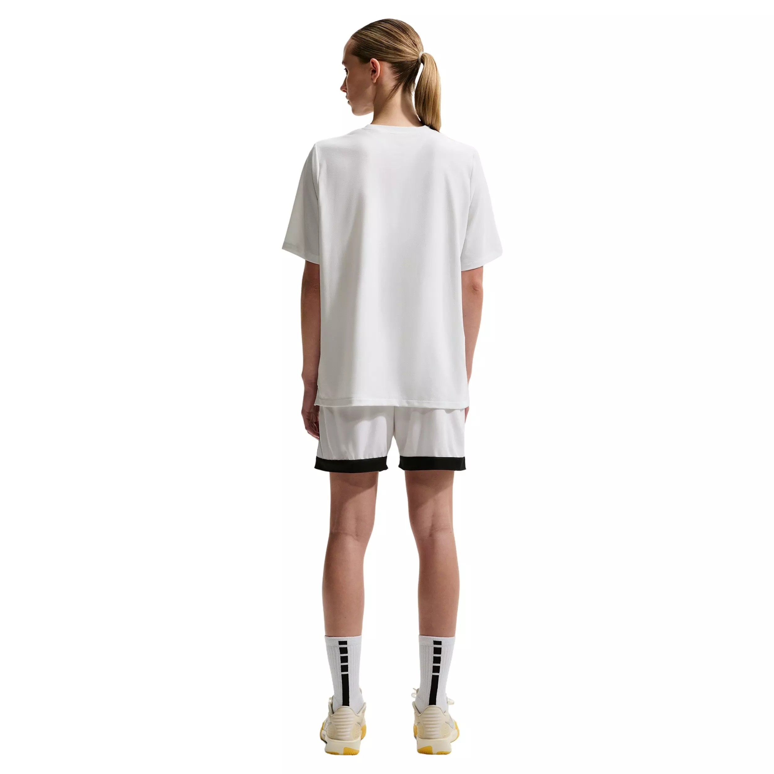 Nike Women's Dri-FIT Short-Sleeve Warm-Up Basketball Top - WHITE/BLACK