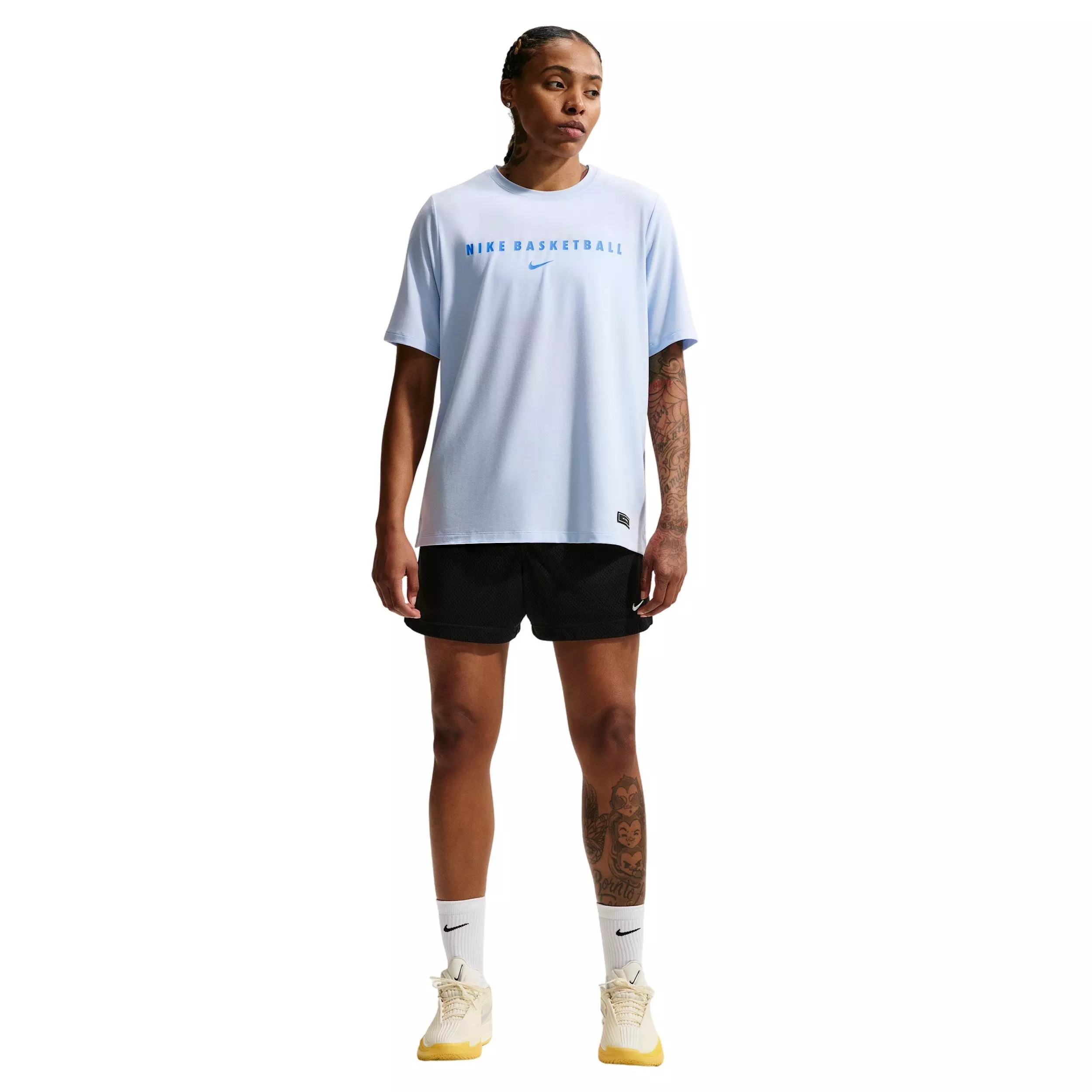 Nike Women's Dri-FIT Short-Sleeve Warm-Up Basketball Top - BLUE