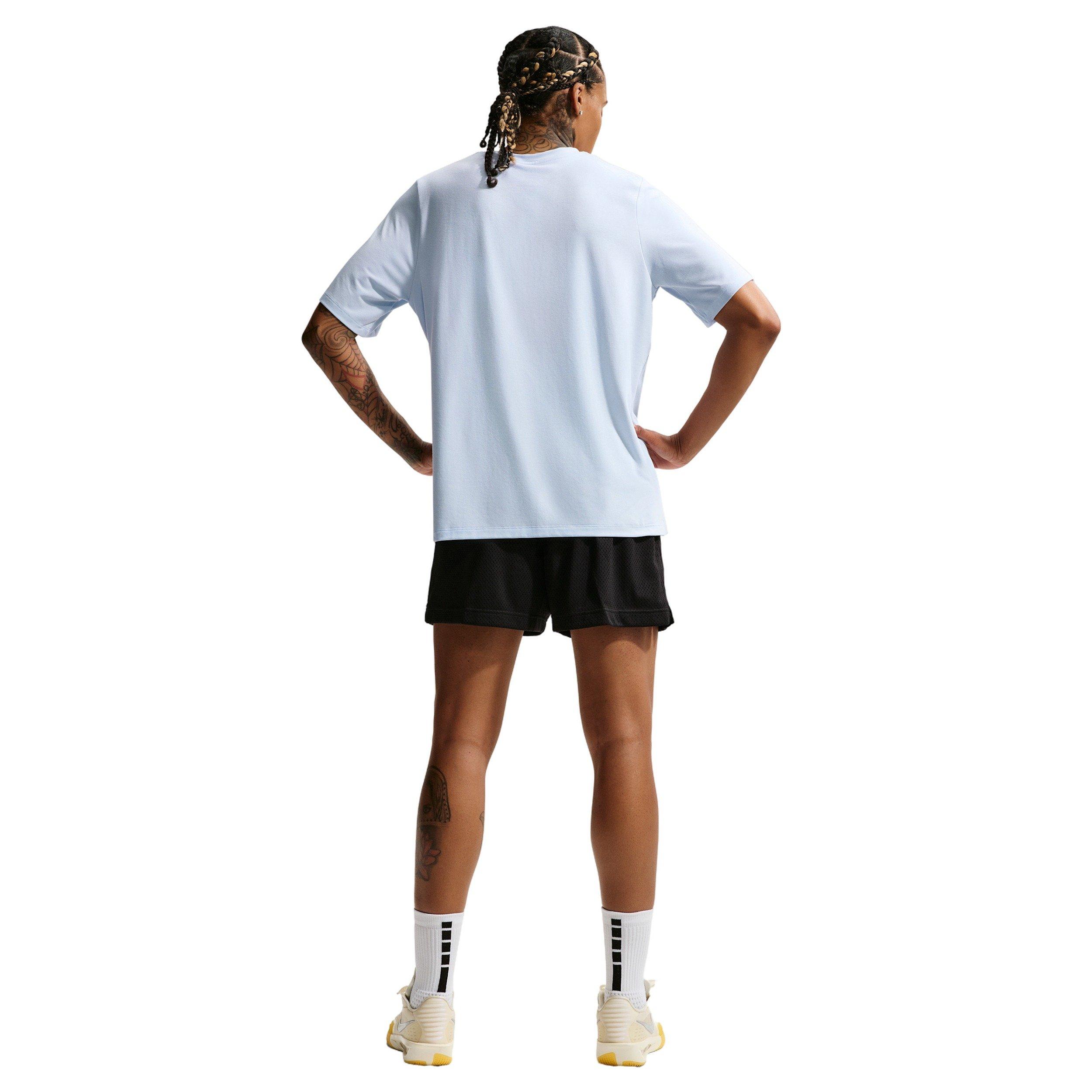 Nike Women's Dri-FIT Short-Sleeve Warm-Up Basketball Top - BLUE Thumbnail View 5