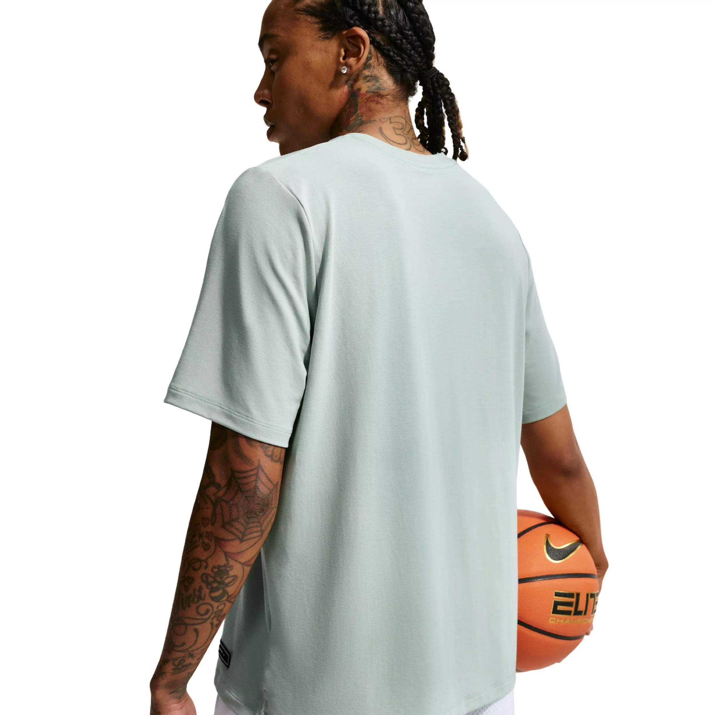 Nike Women's Dri-FIT Short-Sleeve Warm-Up Basketball Top - STEAM GREEN/WHITE