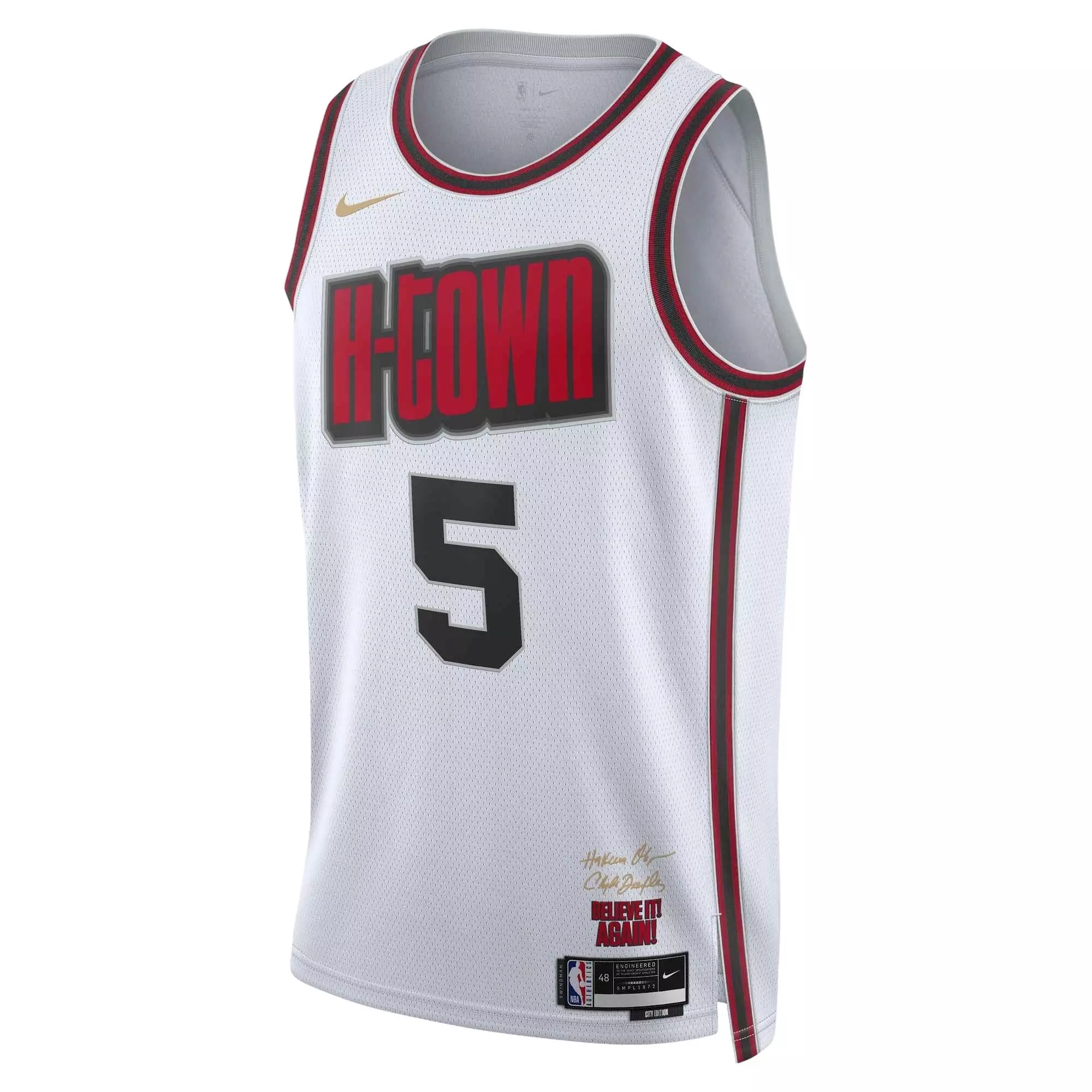 Nike Men's Dri-FIT Fred VanVleet Houston Rockets 2024/25 City Edition NBA Swingman Jersey -White - WHITE