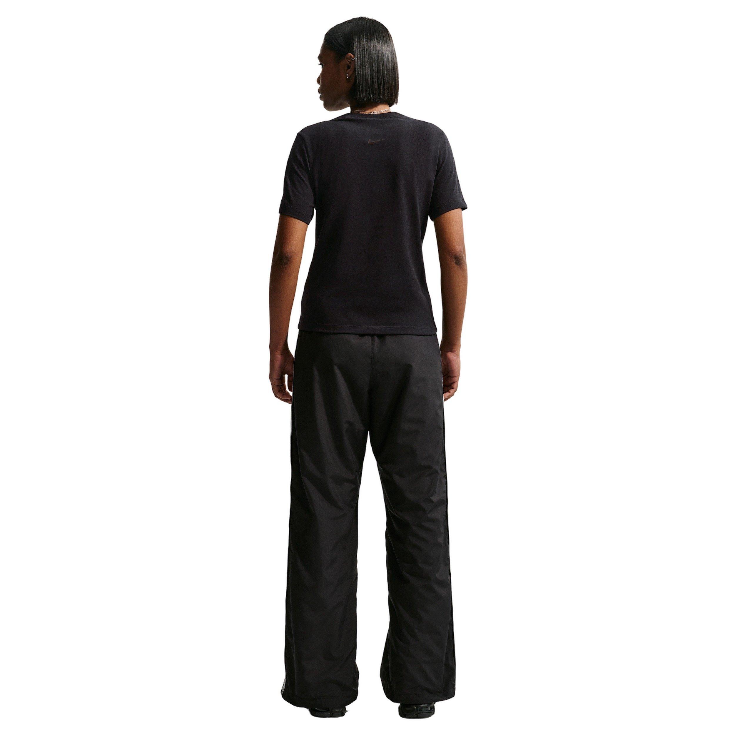 Nike Women's Sportswear Slim Short-Sleeve Burnout Logo Top - BLACK Thumbnail View 2