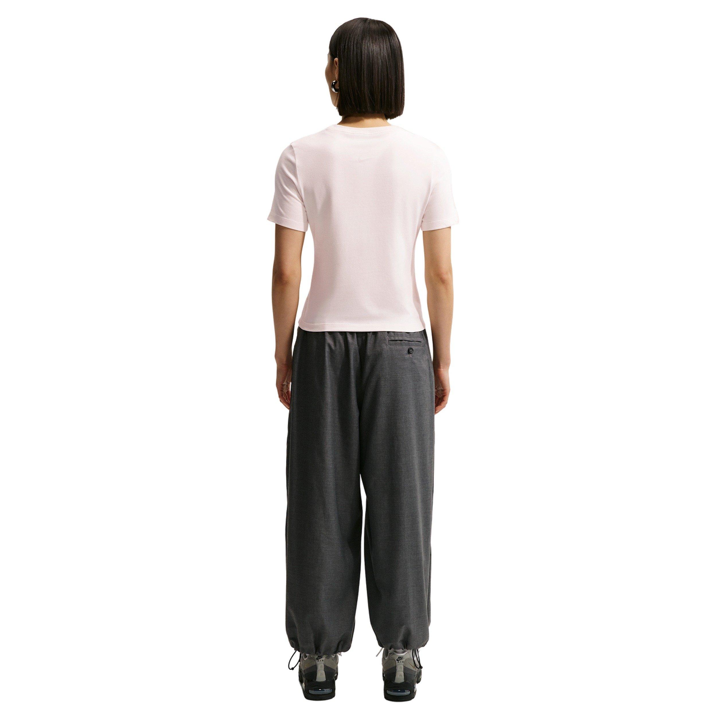 Nike Women's Sportswear Slim Short-Sleeve Burnout Logo Top - WHITE Thumbnail View 2