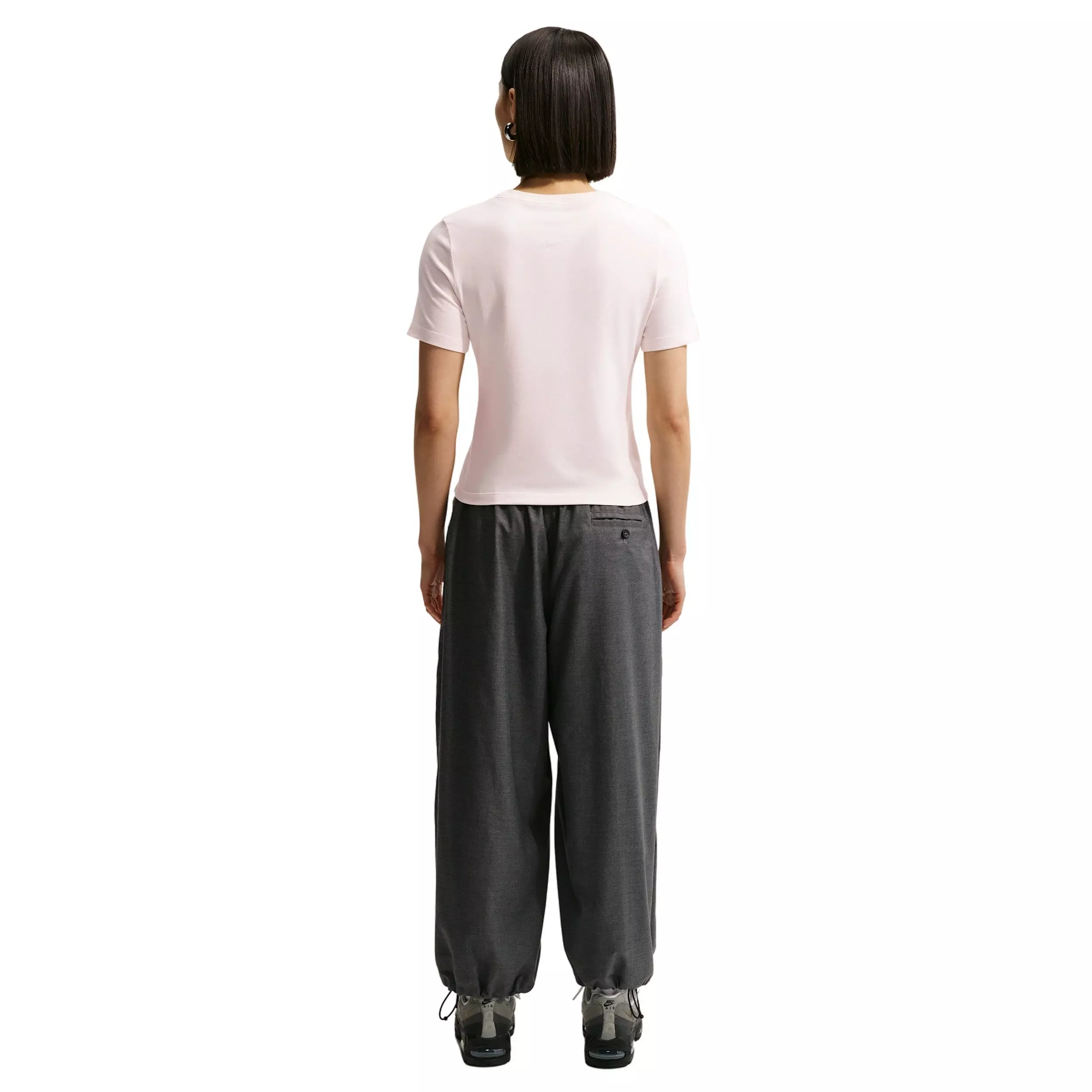 Nike Women's Sportswear Slim Short-Sleeve Burnout Logo Top - WHITE