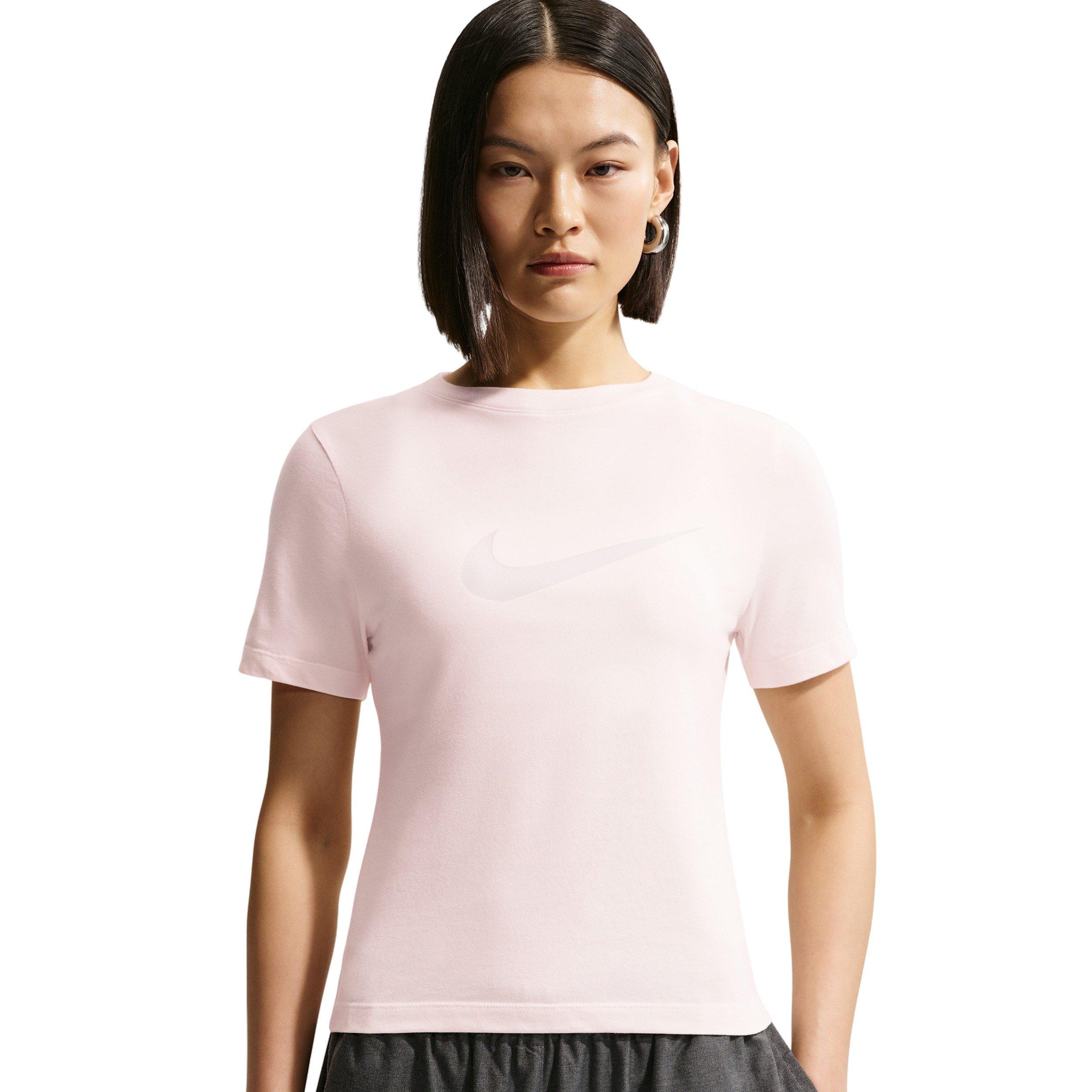 Nike Women's Sportswear Slim Short-Sleeve Burnout Logo Top - WHITE Thumbnail View 3