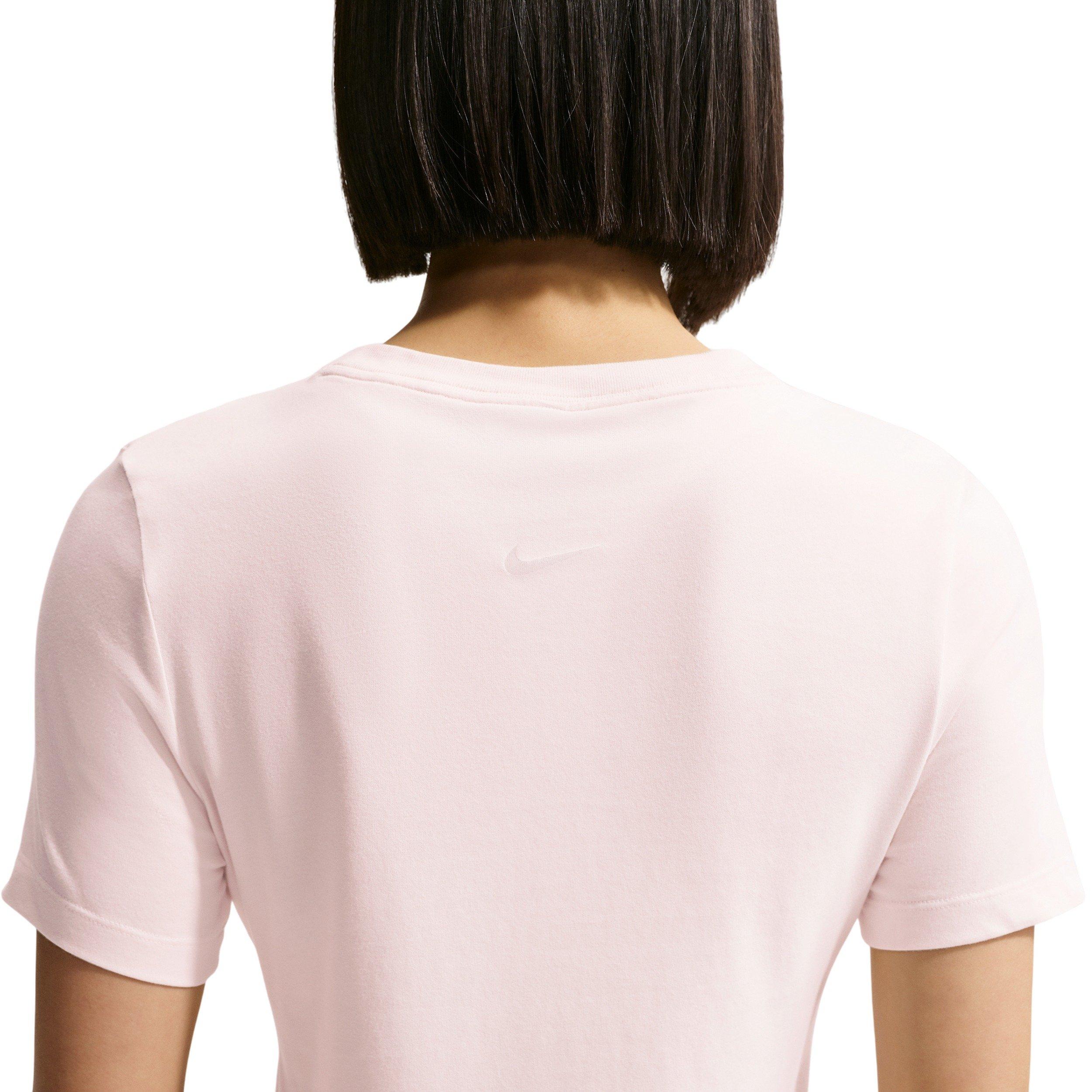 Nike Women's Sportswear Slim Short-Sleeve Burnout Logo Top - WHITE Thumbnail View 4