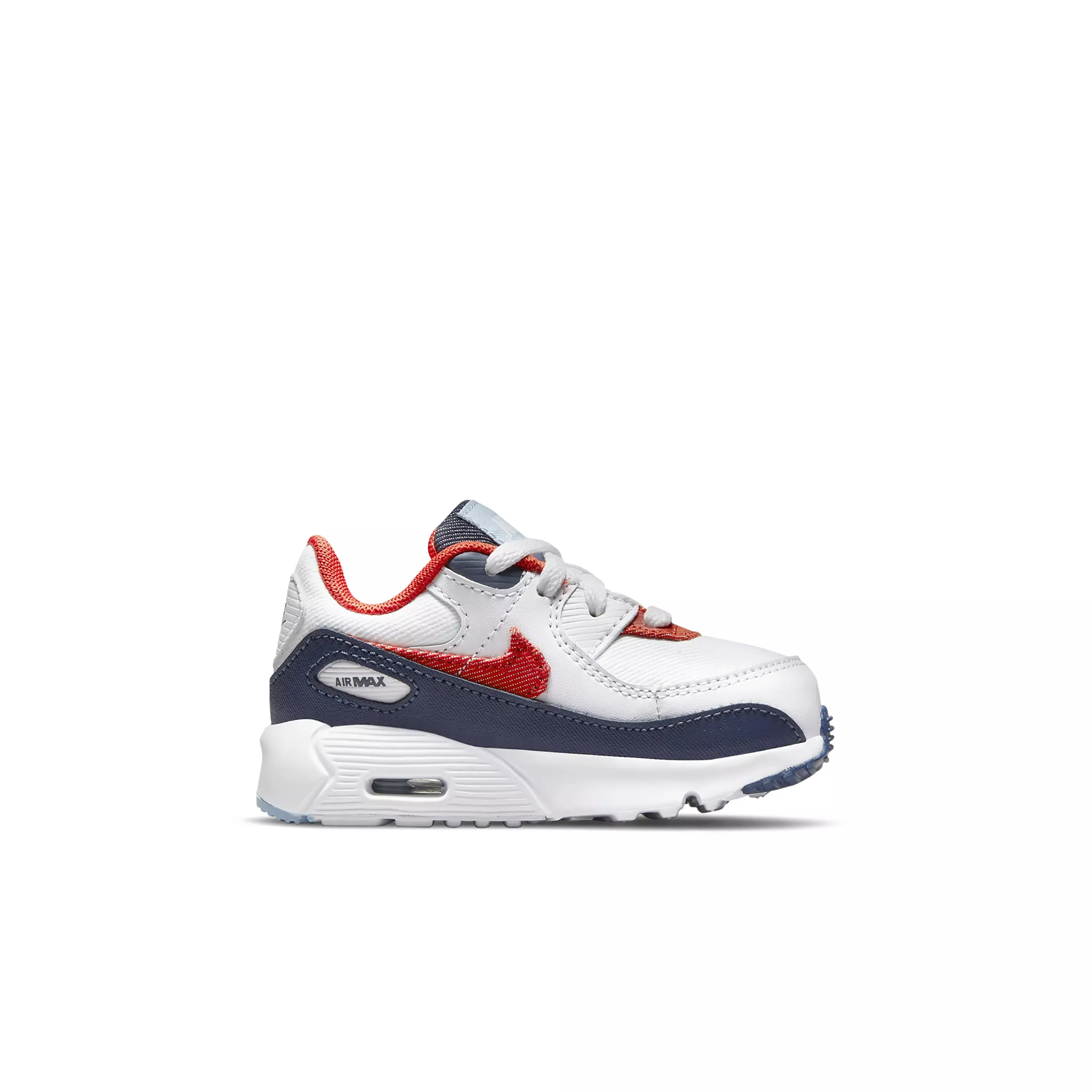 Nike Air Max 90 "White/Navy/Red" Toddler Girls' Shoe - WHITE