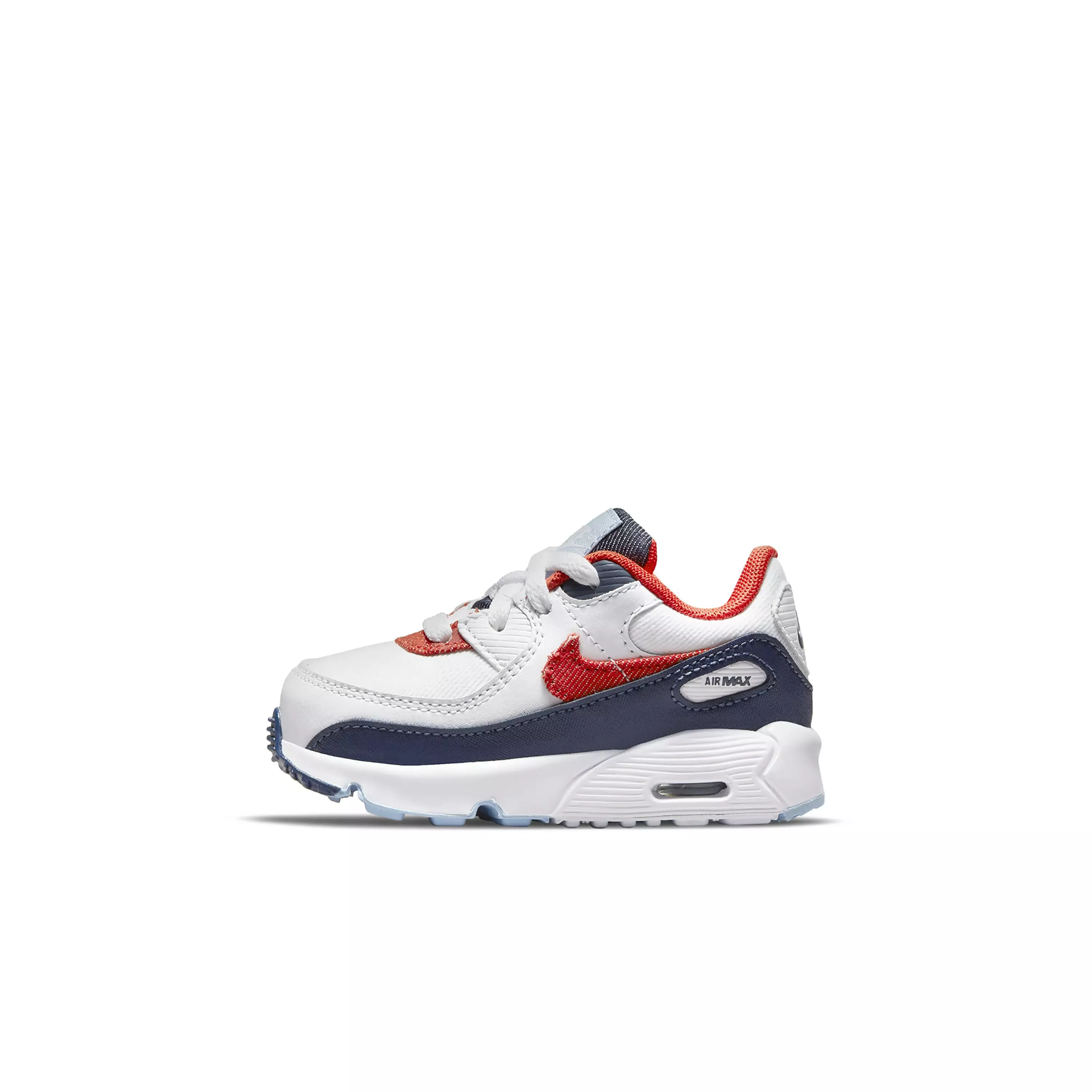 Nike Air Max 90 "White/Navy/Red" Toddler Girls' Shoe - WHITE