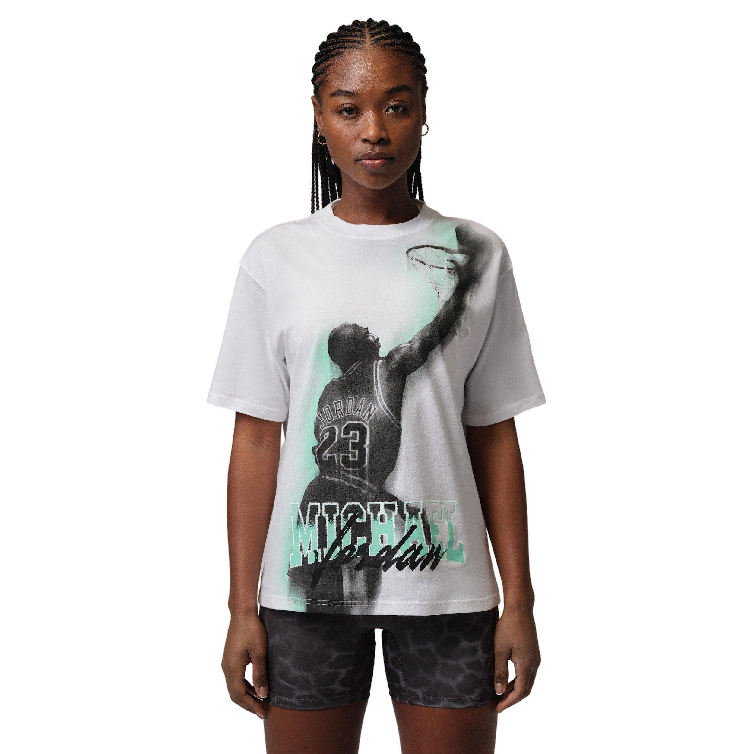 Jordan Women's Sport Heritage Dri-FIT Graphic T-Shirt - White/Green - WHITE/GREEN Thumbnail View 1