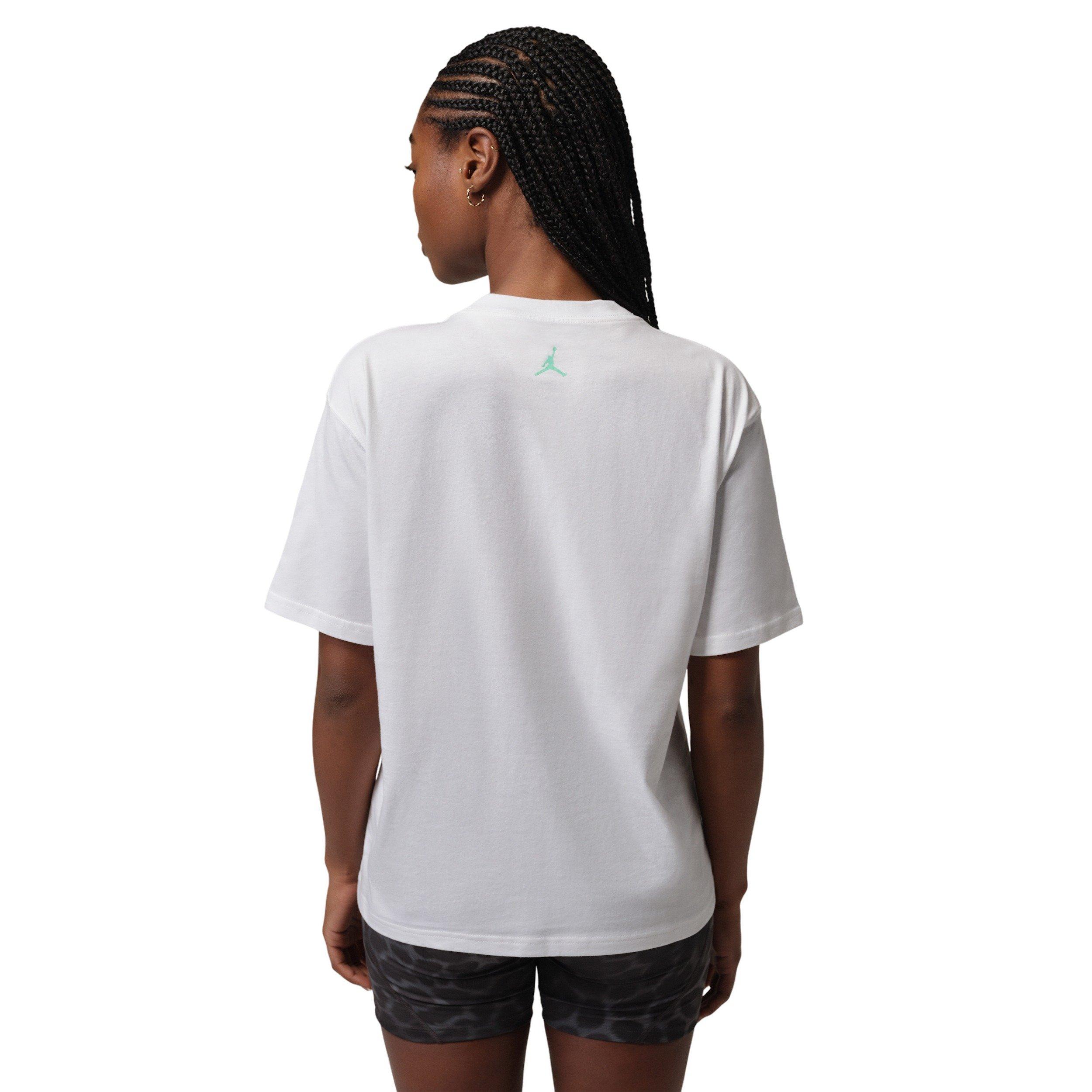 Jordan Women's Sport Heritage Dri-FIT Graphic T-Shirt - White/Green - WHITE/GREEN Thumbnail View 2