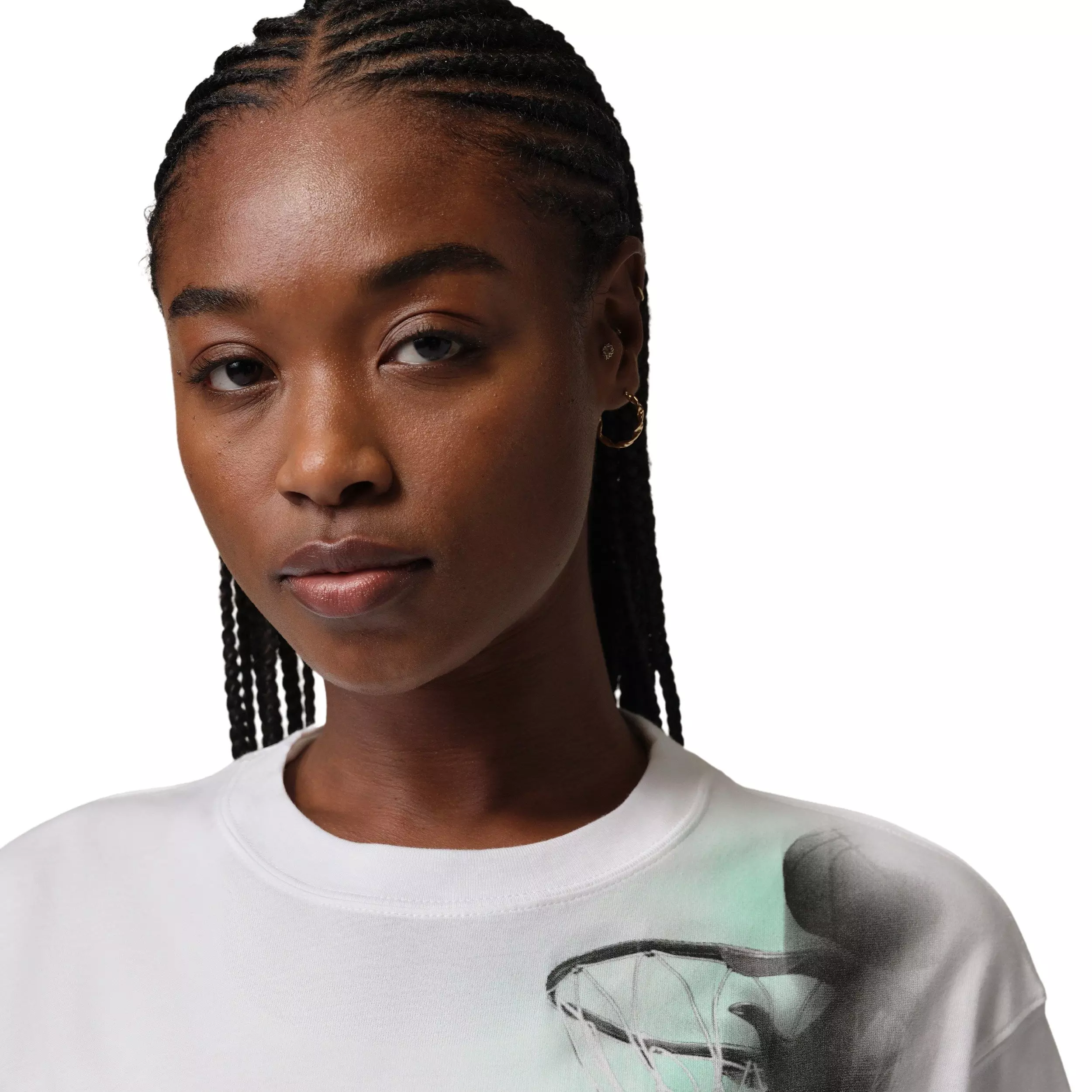 Jordan Women's Sport Heritage Dri-FIT Graphic T-Shirt - White/Green - WHITE/GREEN