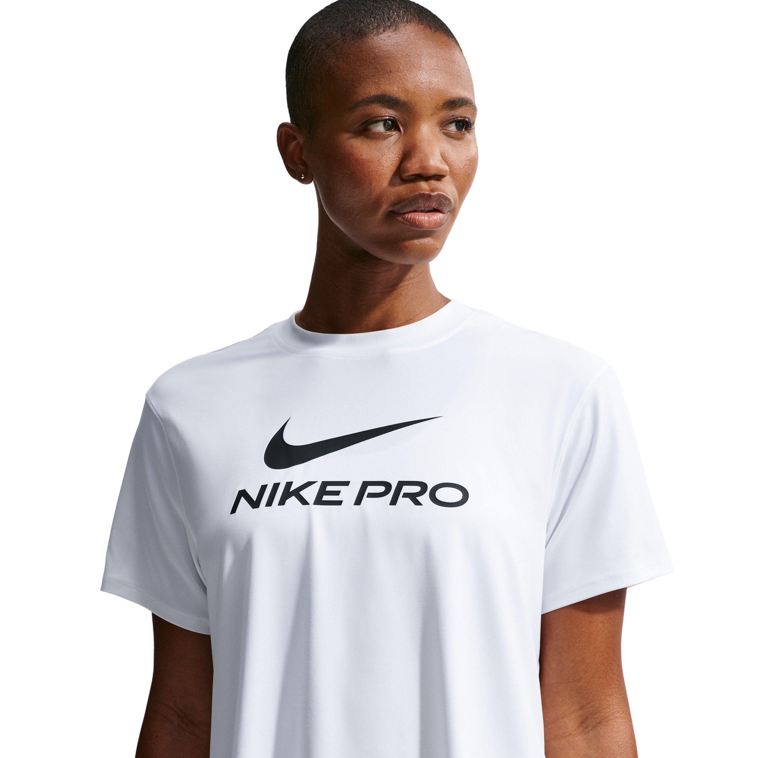 Nike Women's Pro 365 SS Loose T-Shirt - WHITE/BLACK Thumbnail View 1