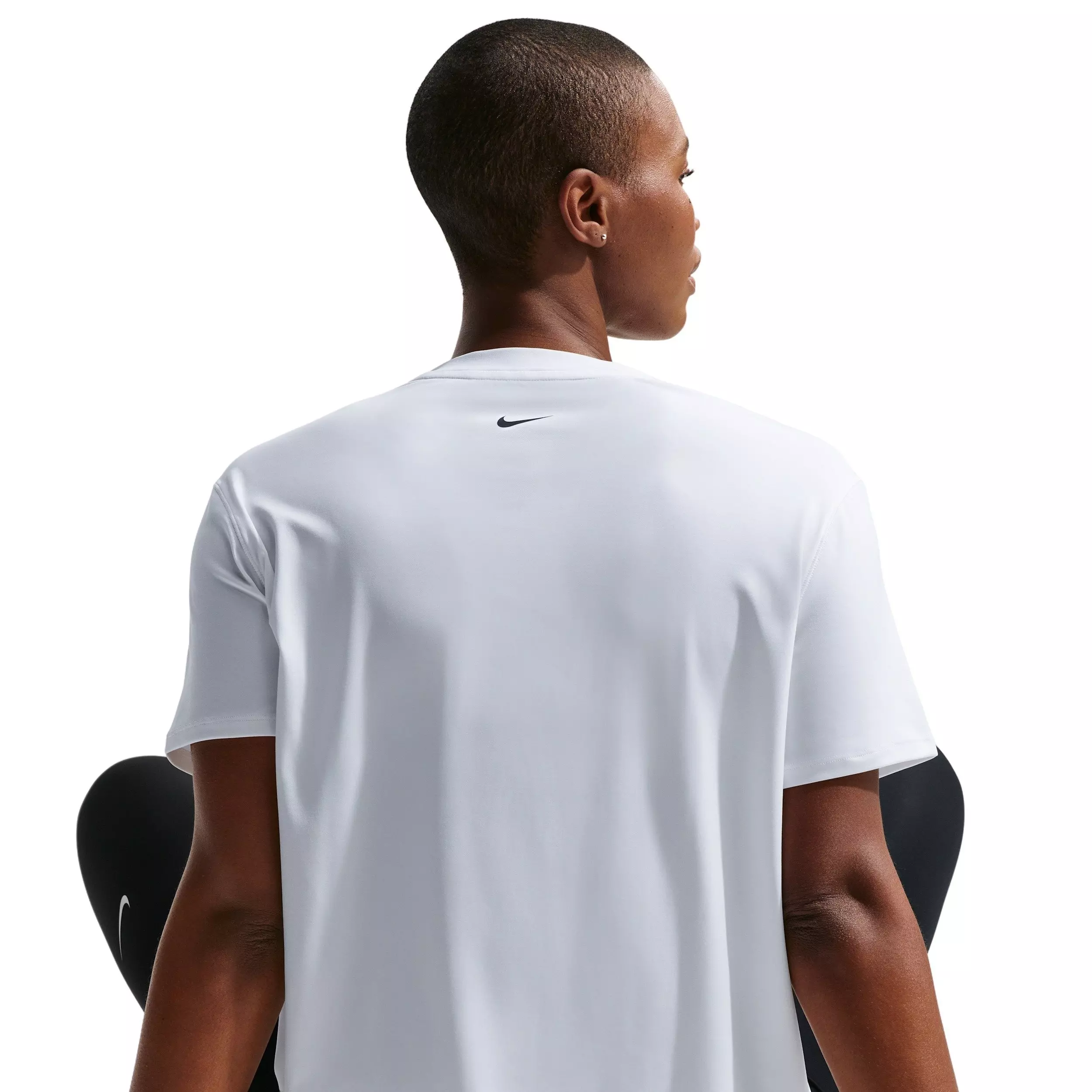 Nike Women's Pro 365 SS Loose T-Shirt - WHITE/BLACK