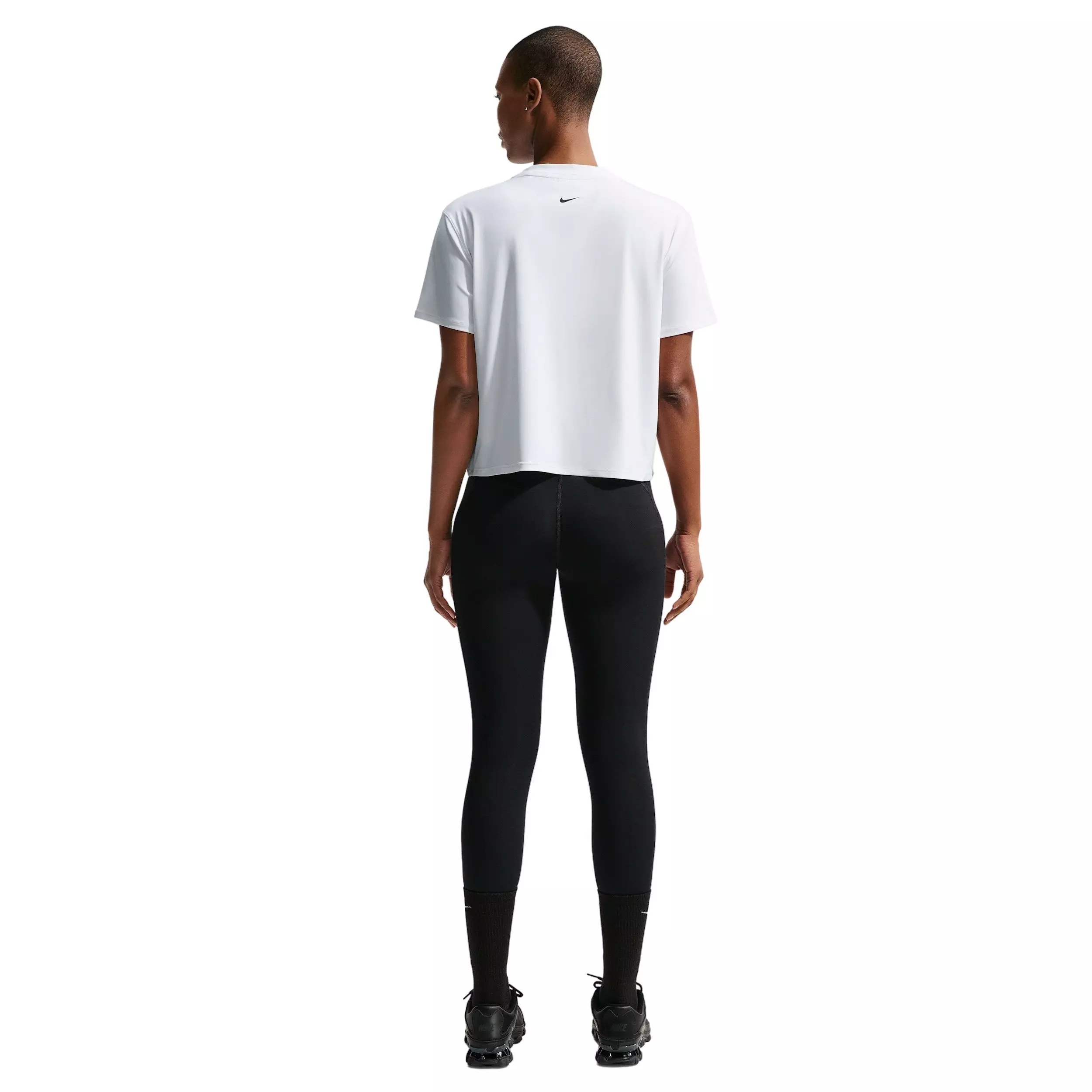 Nike Women's Pro 365 SS Loose T-Shirt - WHITE/BLACK