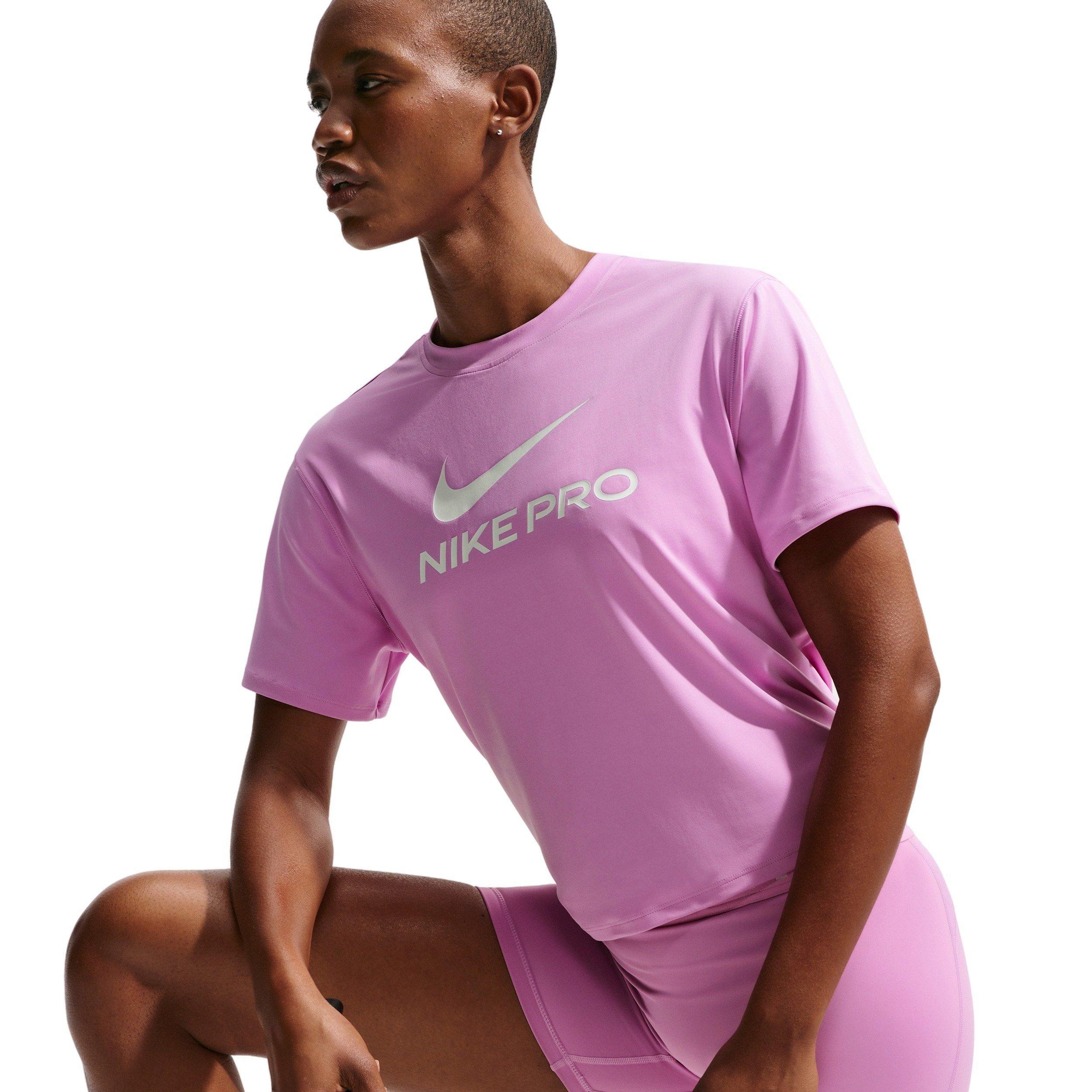 Nike Women's Pro 365 SS Loose T-Shirt - MAGENTA Thumbnail View 5