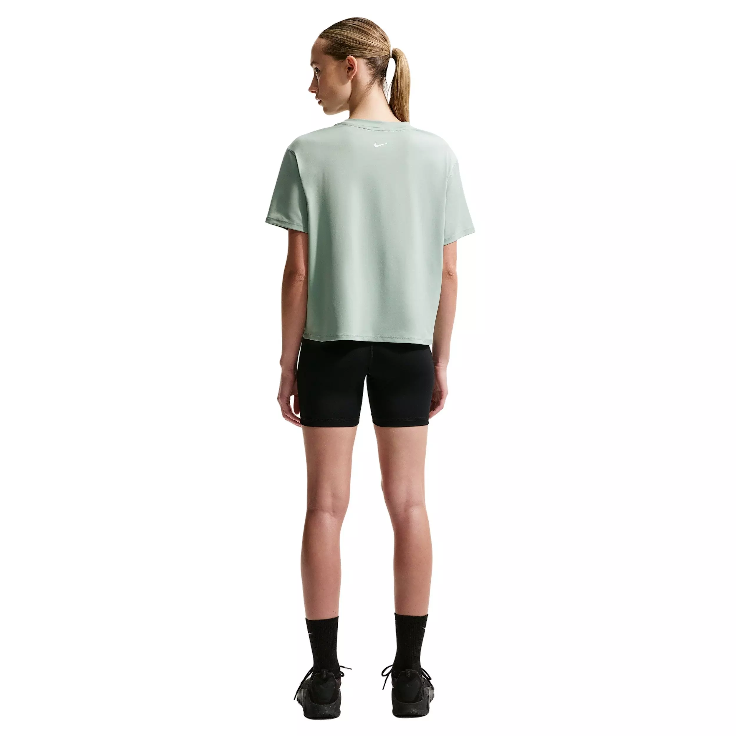 Nike Women's Pro 365 SS Loose T-Shirt - STEAM GREEN/WHITE