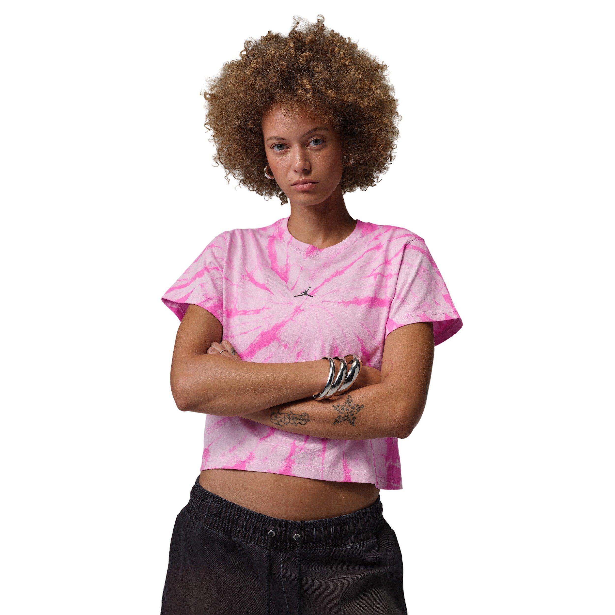 Jordan Women's Brooklyn Graphic AOP Tee - PINK/BLACK Thumbnail View 1