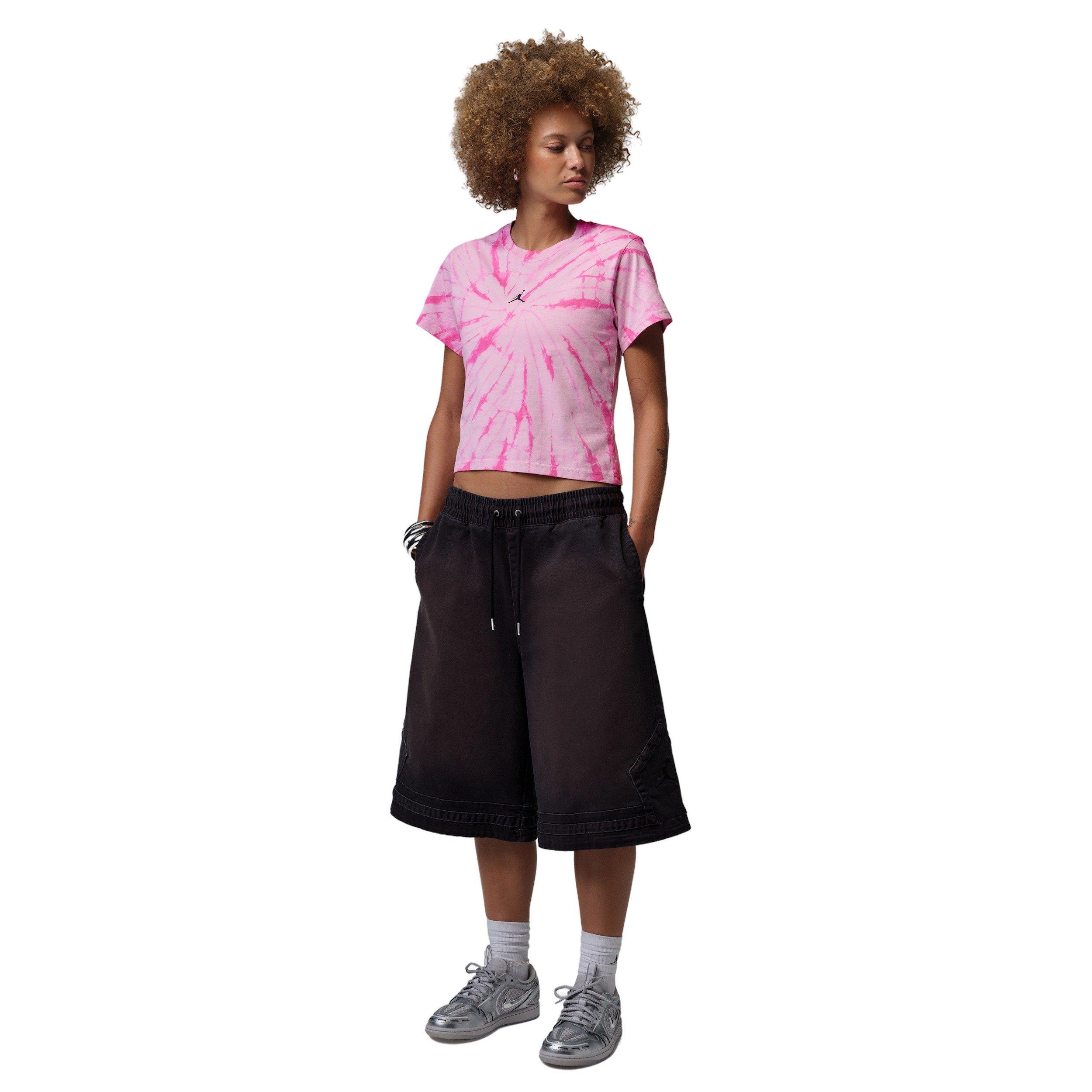 Jordan Women's Brooklyn Graphic AOP Tee - PINK/BLACK Thumbnail View 5