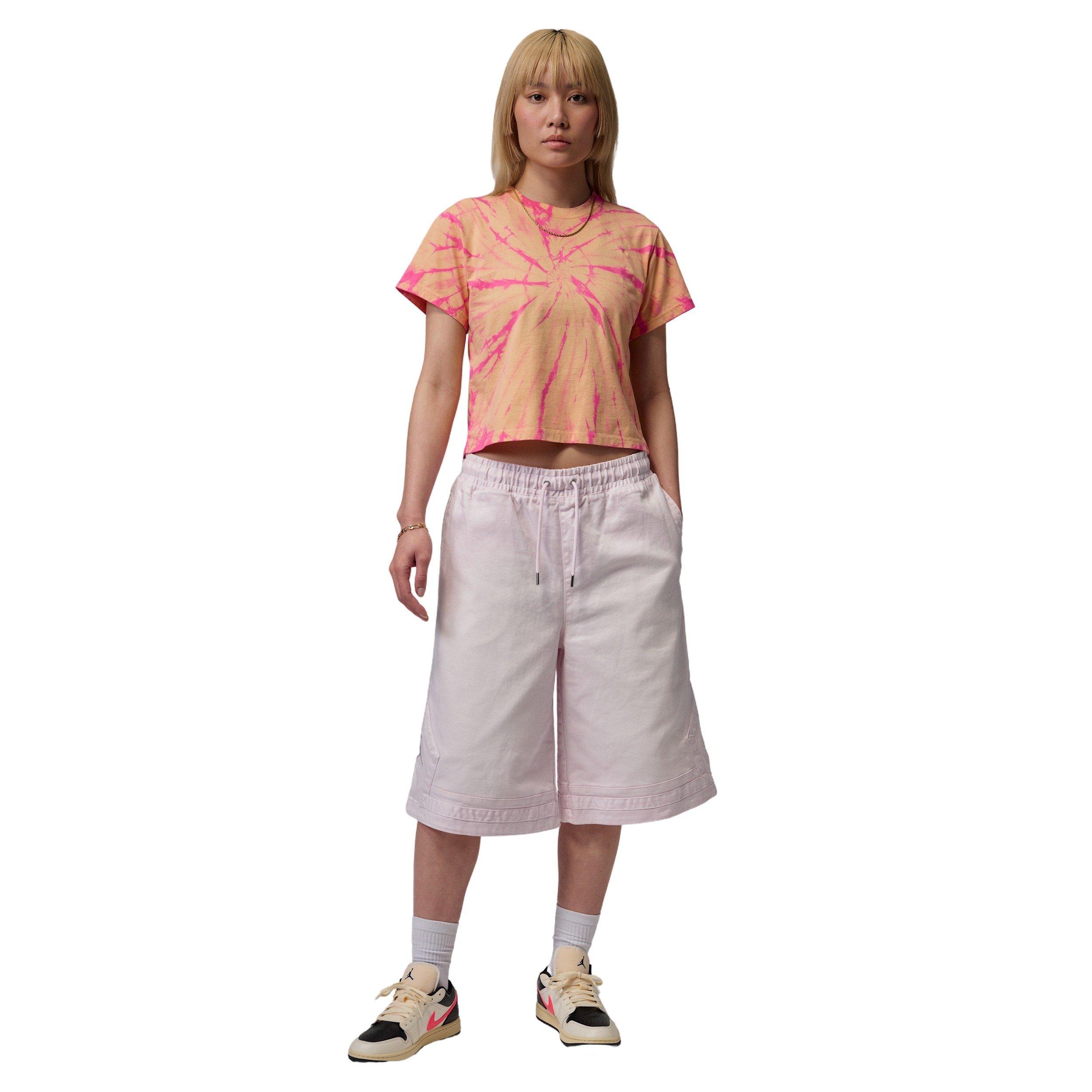 Jordan Women's Brooklyn Graphic AOP Tee - PINK/YELLOW Thumbnail View 5