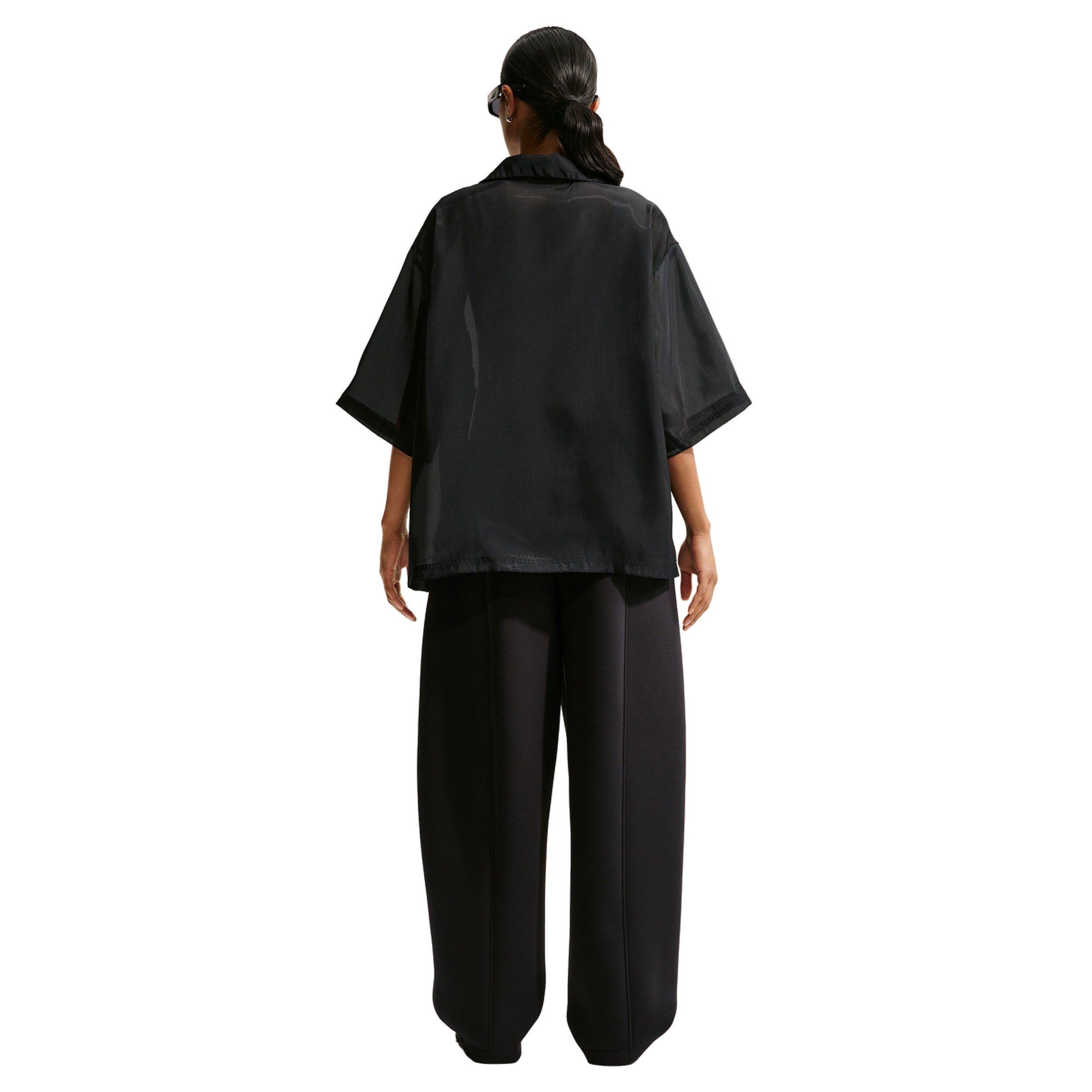 Nike Women's Sportswear Oversized Sheer Top - BLACK/OFF-WHITE Thumbnail View 5