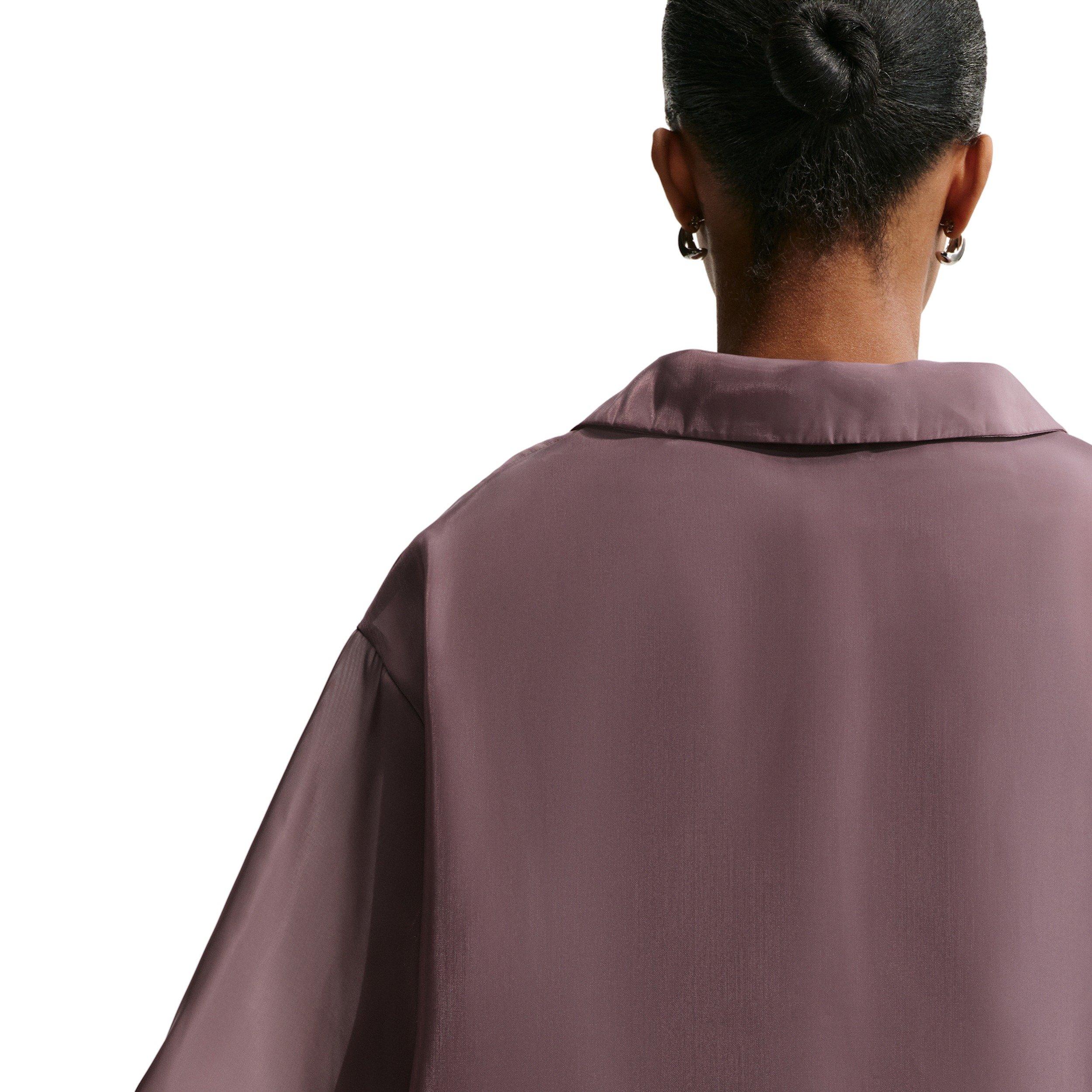 Nike Women's Sportswear Oversized Sheer Top - TATTOO PURPLE Thumbnail View 4