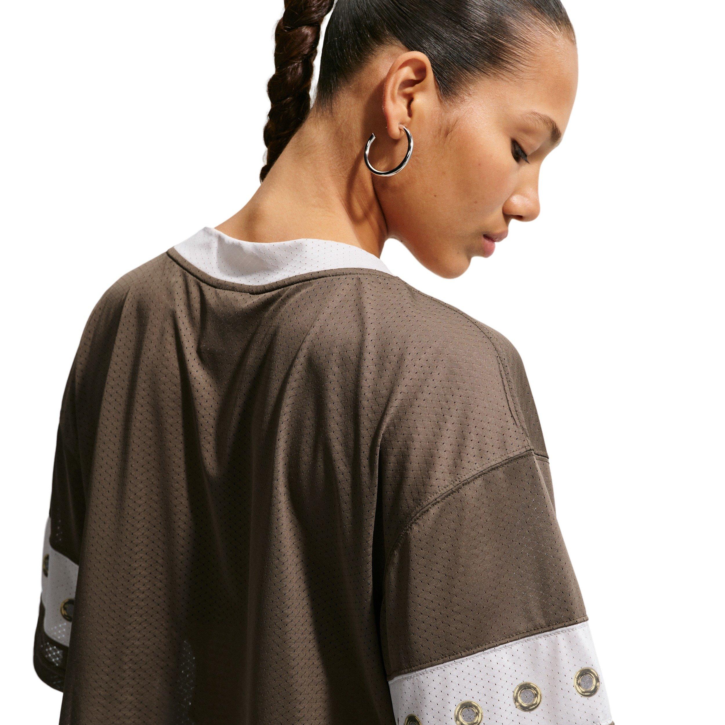 Nike Women's Sportswear Cropped Jersey Top - DK HAZEL Thumbnail View 2