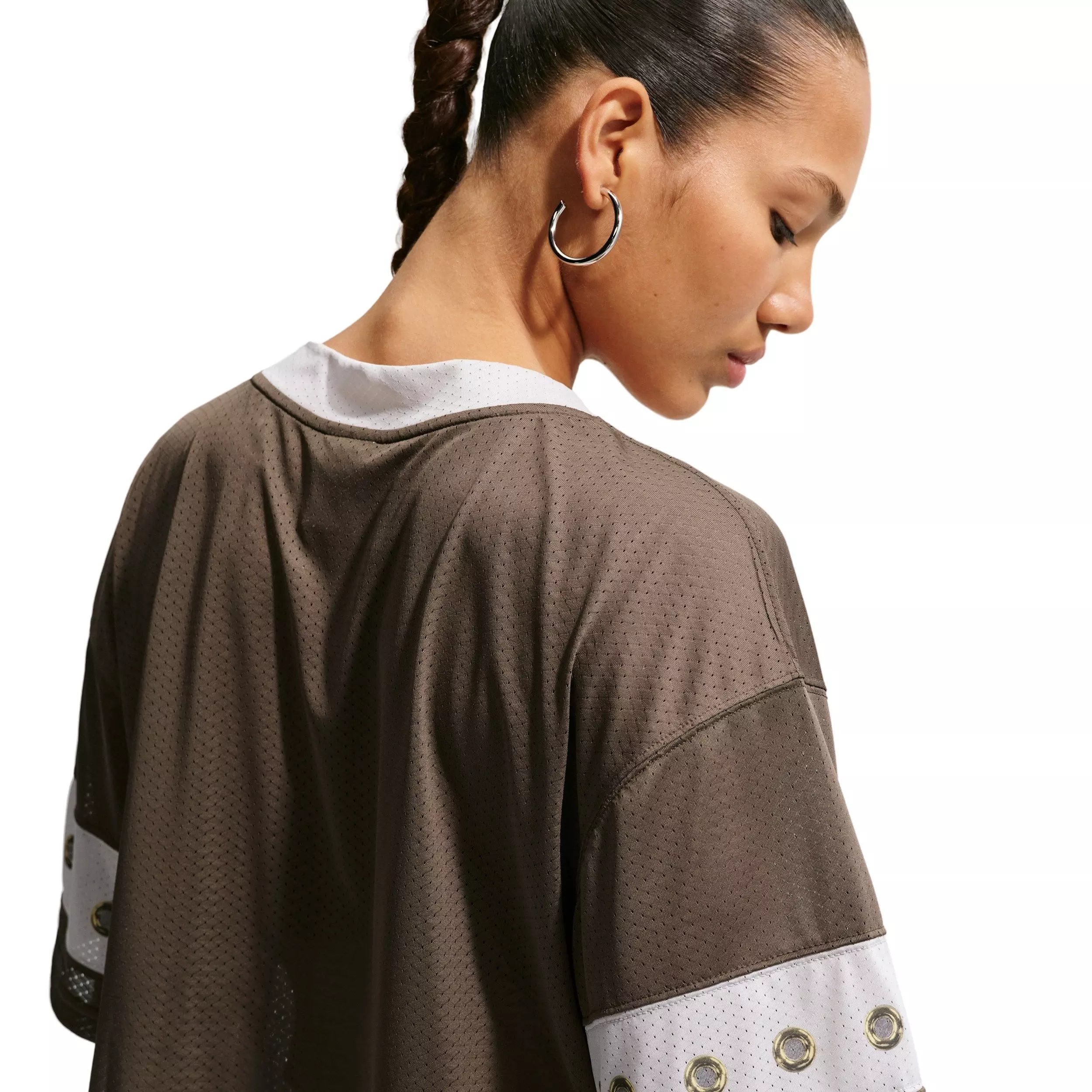 Nike Women's Sportswear Cropped Jersey Top - DK HAZEL