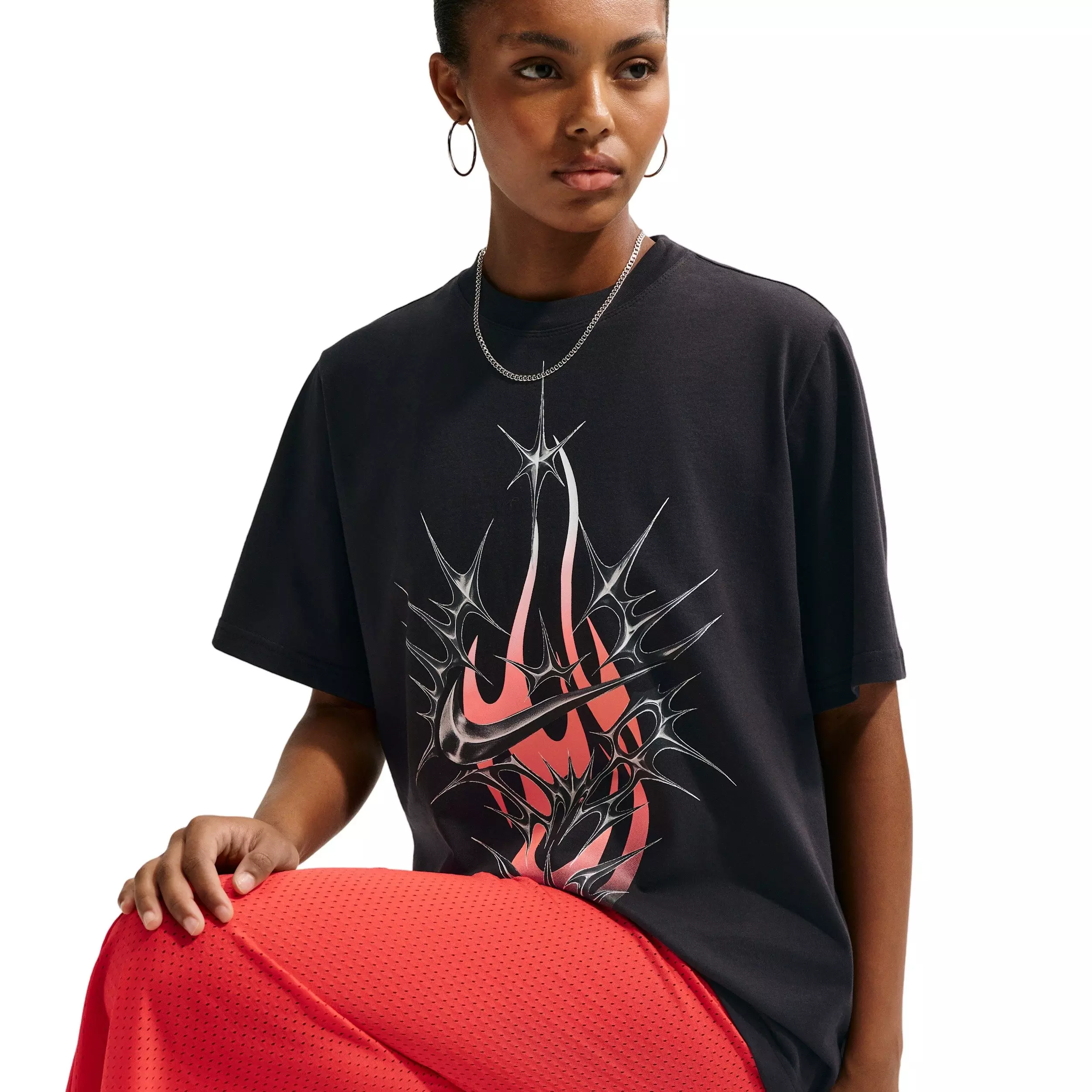 Nike Women's Sportswear LBR T-Shirt - BLACK/RED