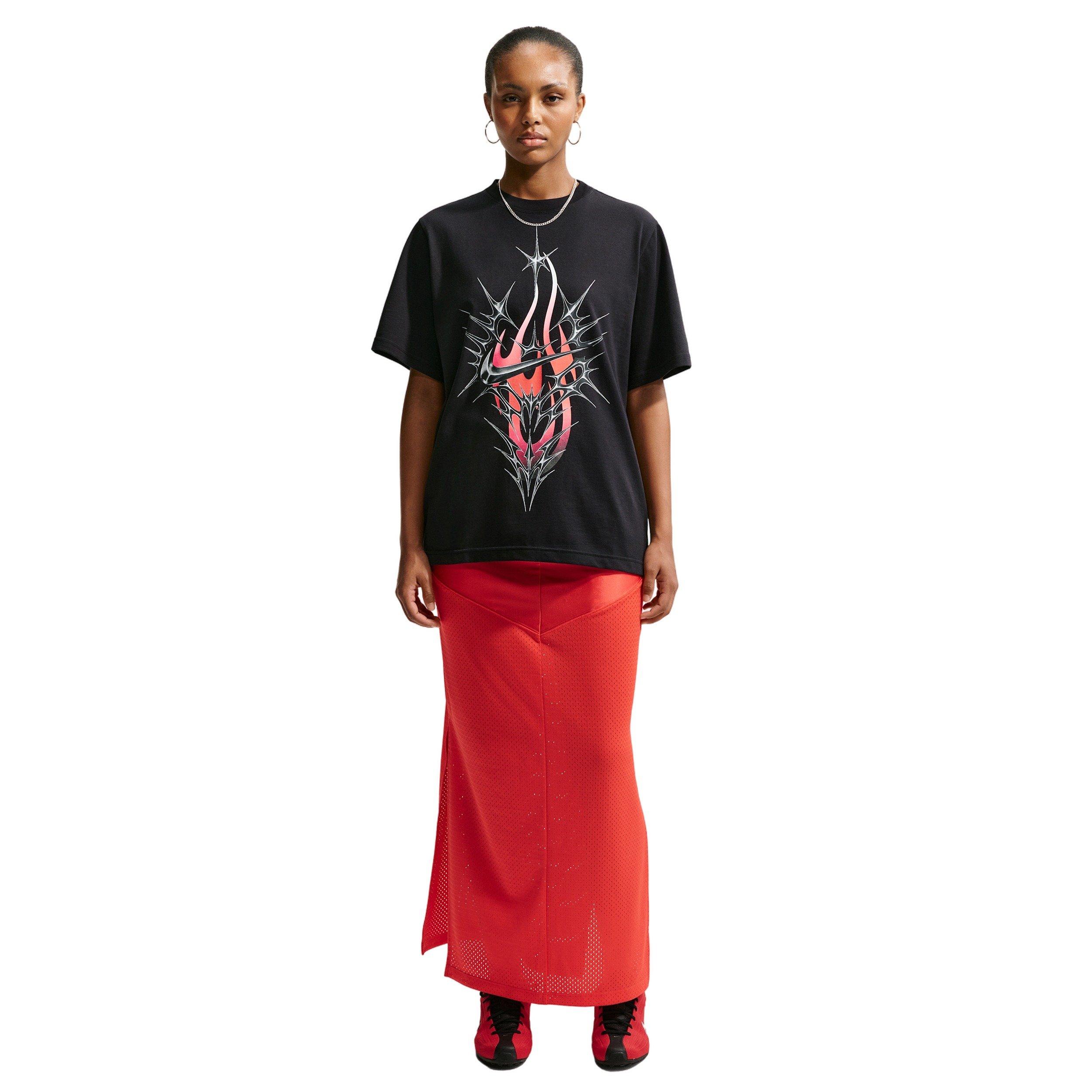 Nike Women's Sportswear LBR T-Shirt - BLACK/RED Thumbnail View 4