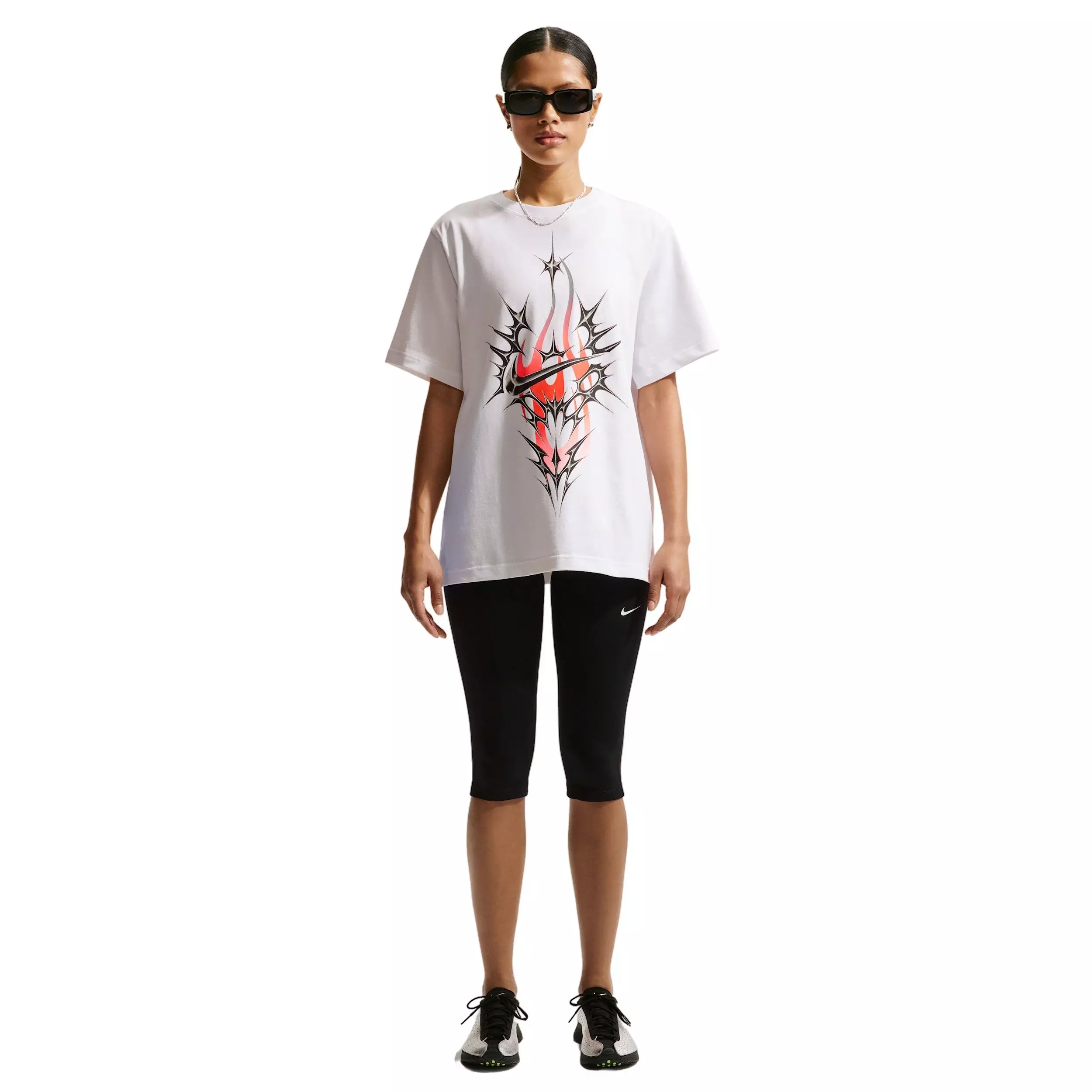Nike Women's Sportswear LBR T-Shirt - WHITE/GREY