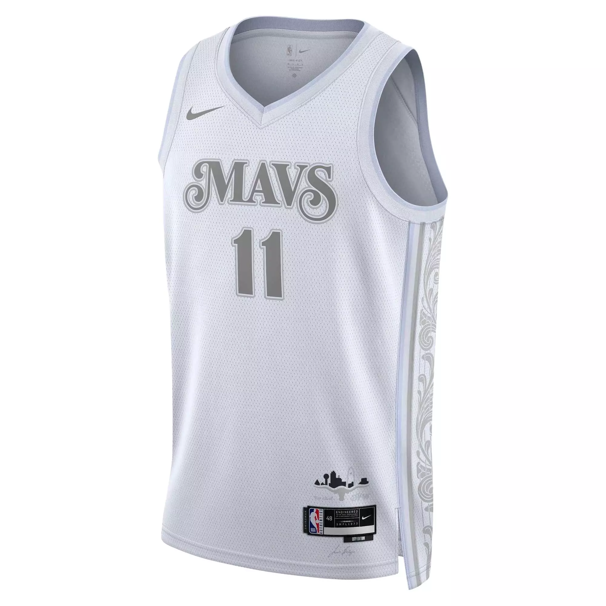 Nike Men's Dri-FIT Kyrie Irving Dallas Mavericks 2024/25 City Edition NBA Swingman Jersey -White - WHITE