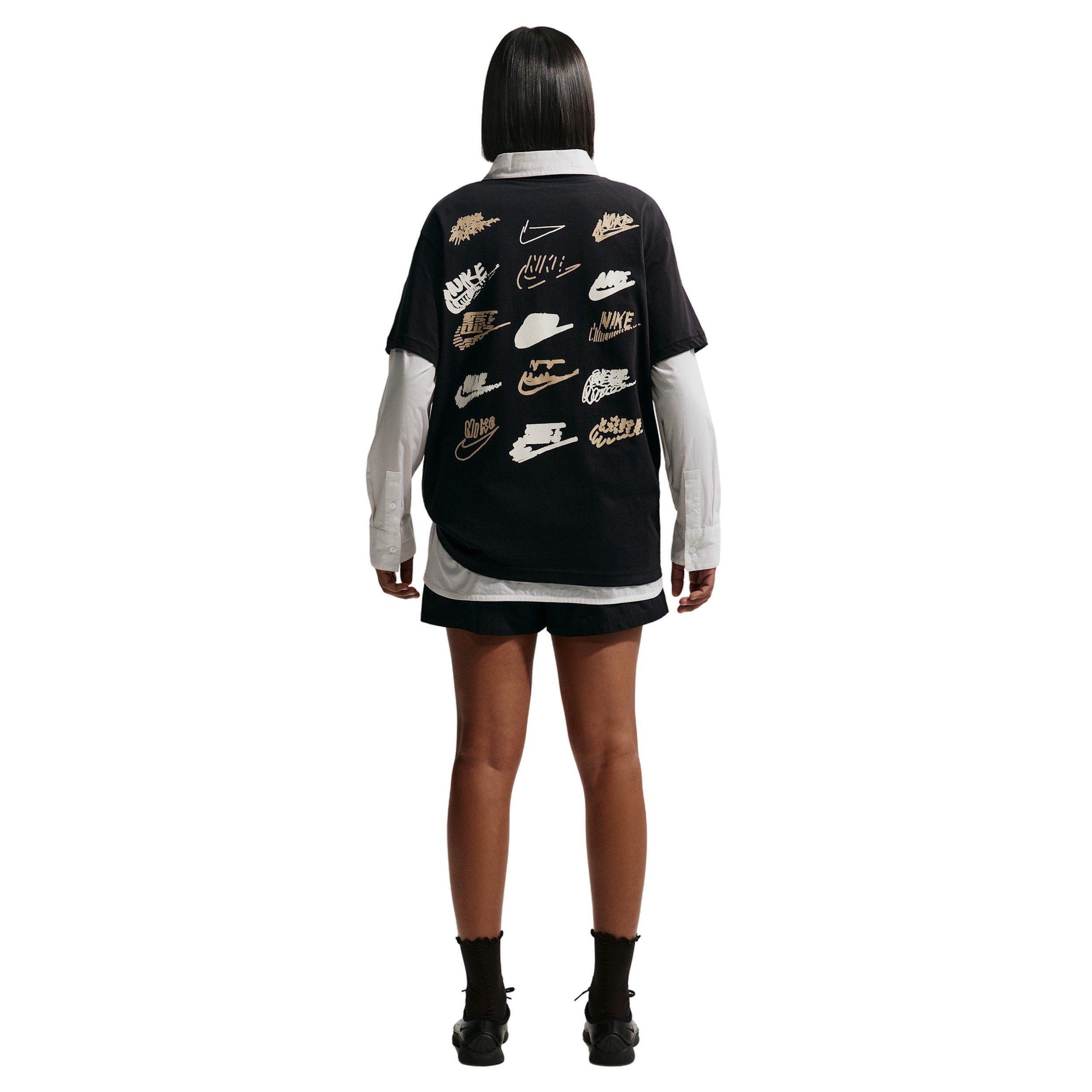 Nike Women's Sportswear Classic Oversized ST5 T-Shirt - BLACK Thumbnail View 2