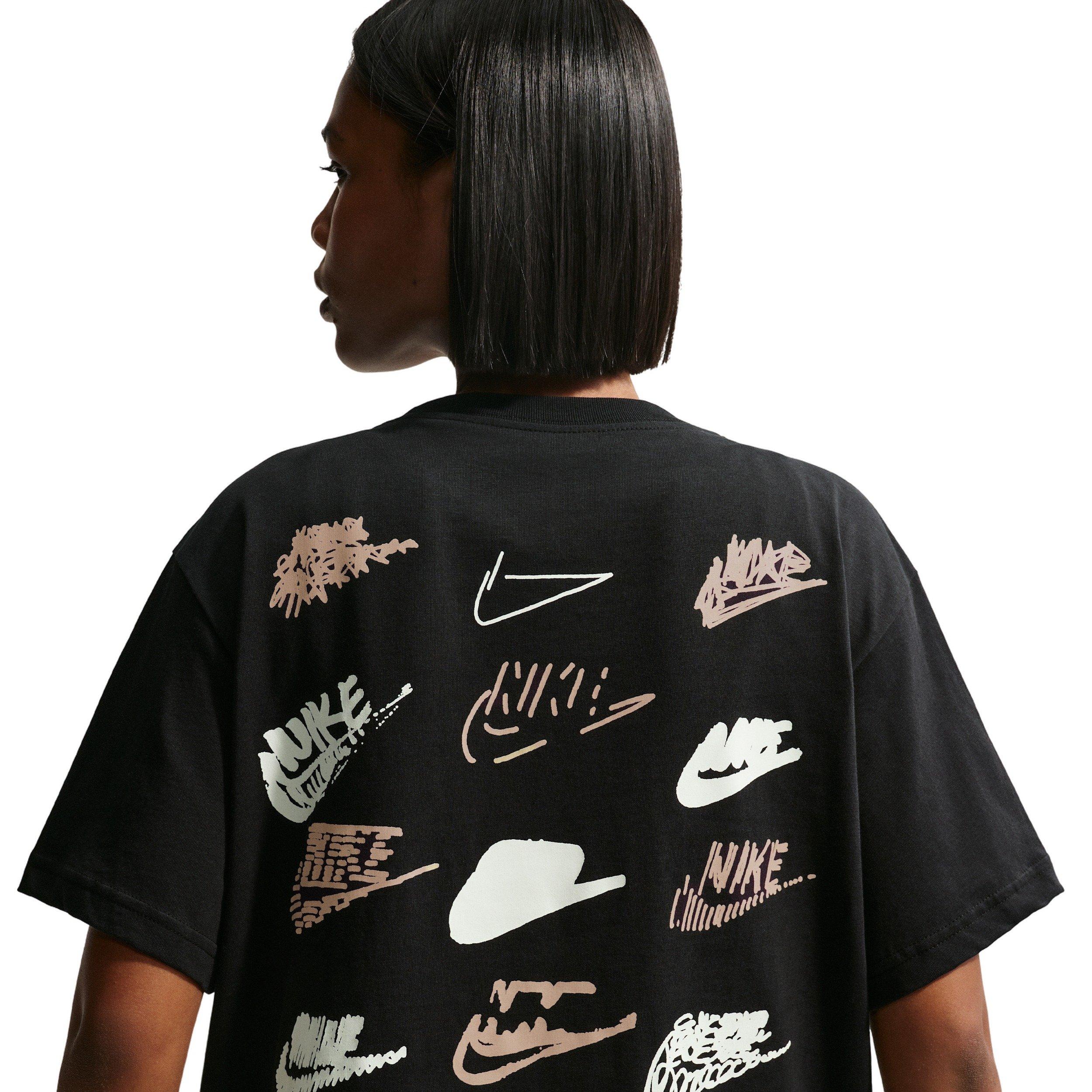 Nike Women's Sportswear Classic Oversized ST5 T-Shirt - BLACK Thumbnail View 4