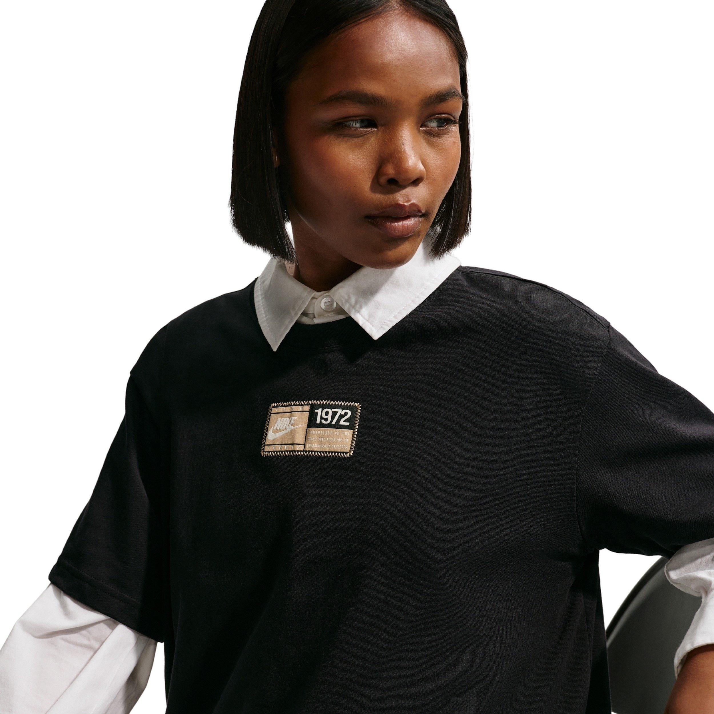 Nike Women's Sportswear Classic Oversized ST5 T-Shirt - BLACK Thumbnail View 5