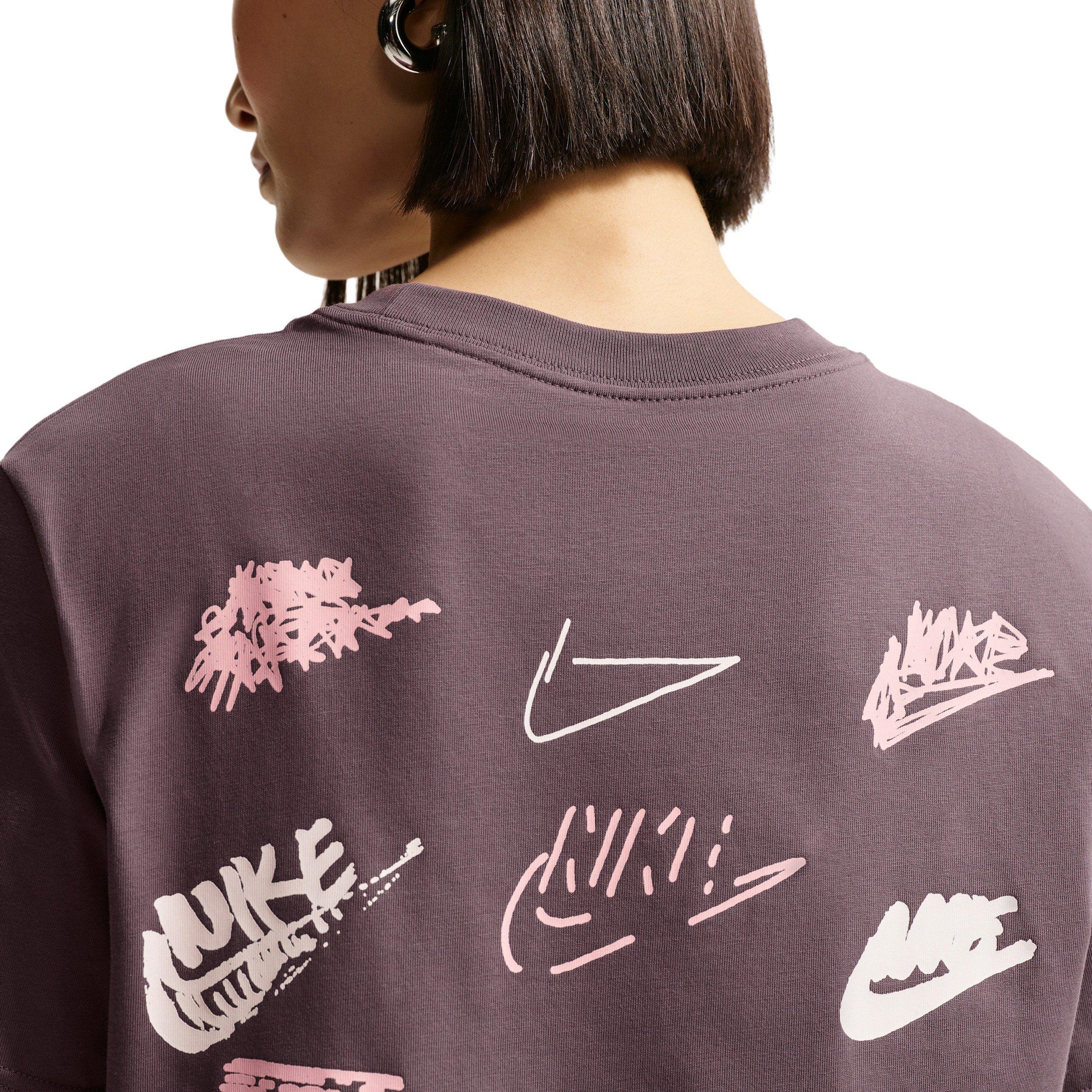Nike Women's Sportswear Classic Oversized ST5 T-Shirt - TATTOO PURPLE Thumbnail View 4